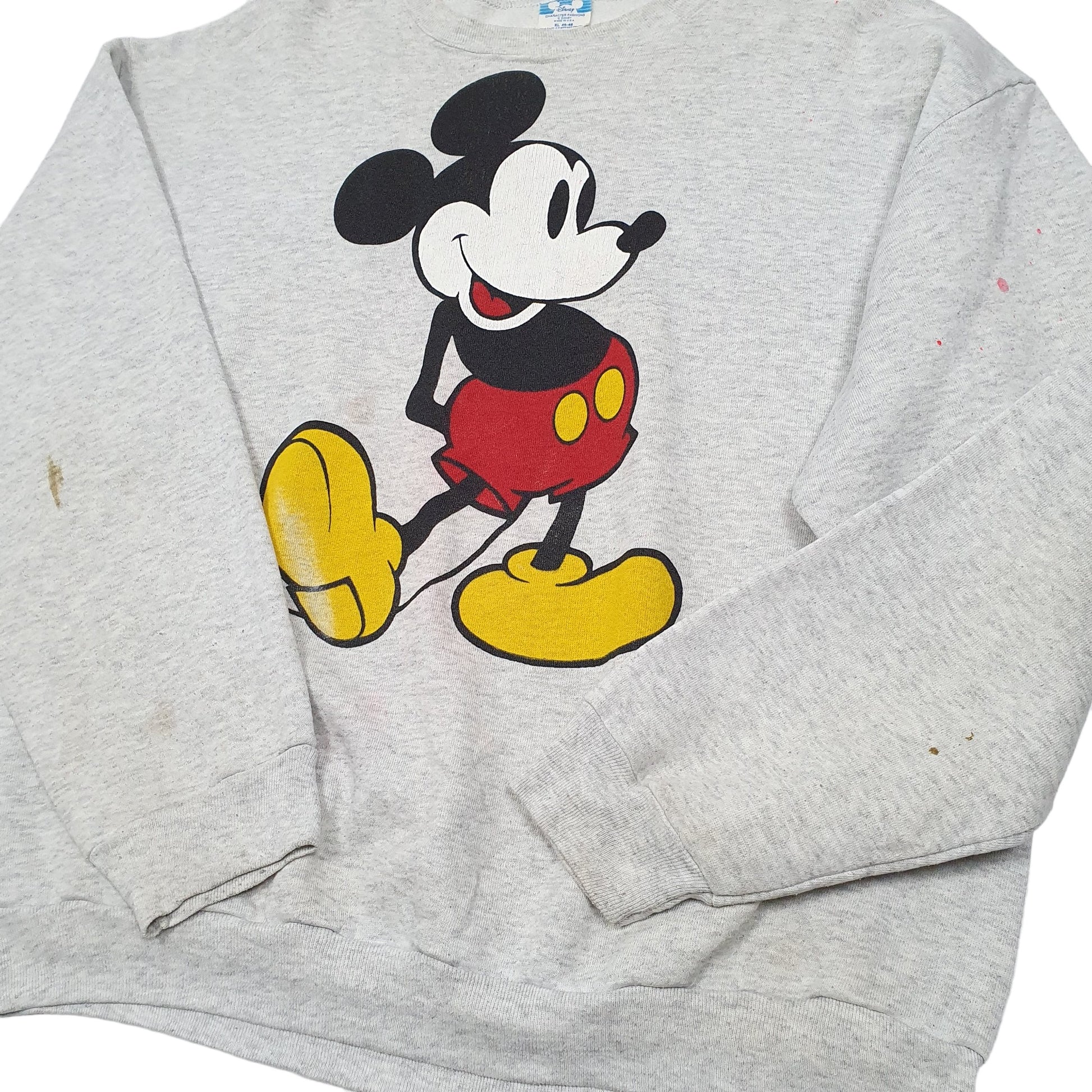 Mens Grey Disney Vintage Made In USA Mickey Mouse Crewneck Jumper