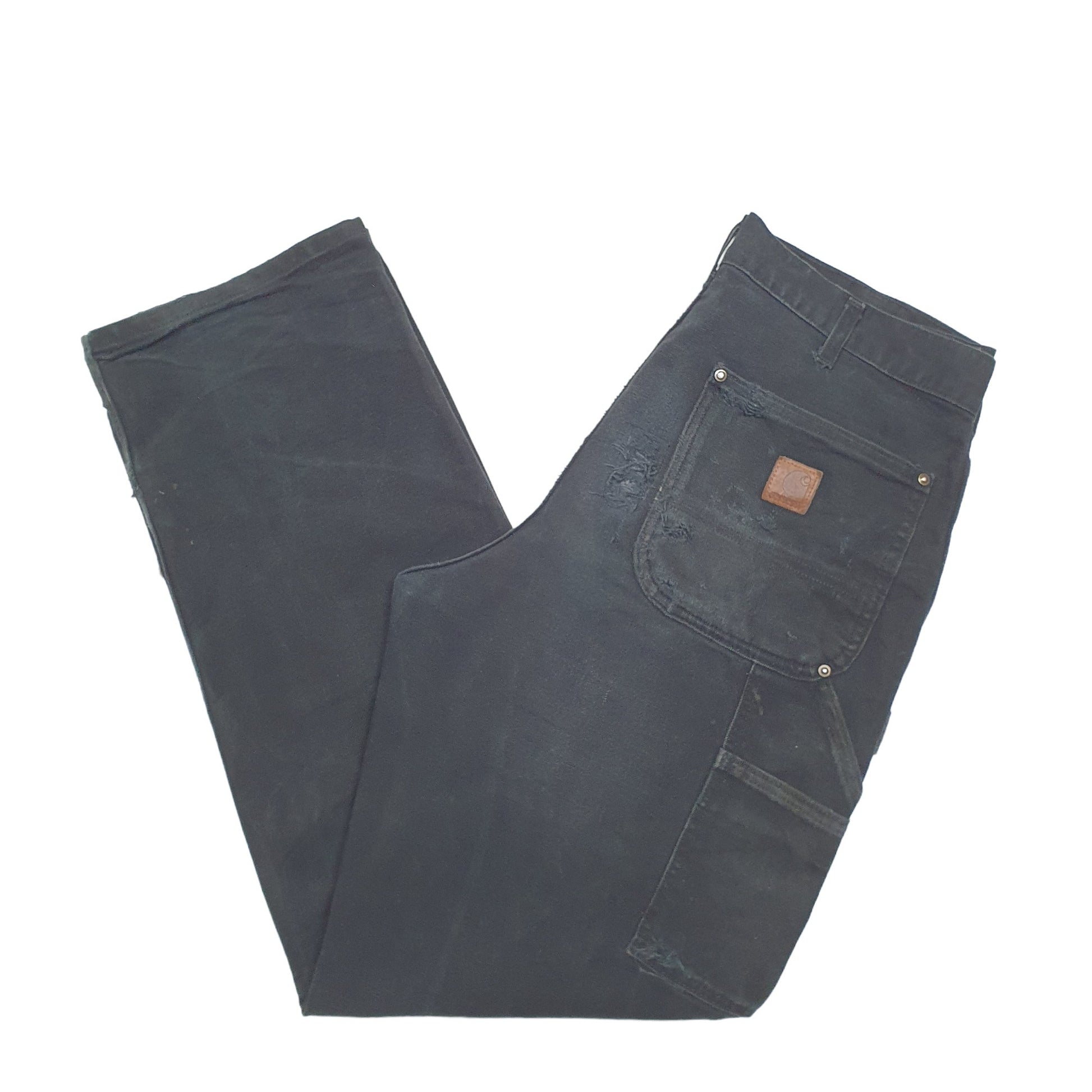 Mens Black Carhartt B136 Double Knee Carpenter Trousers