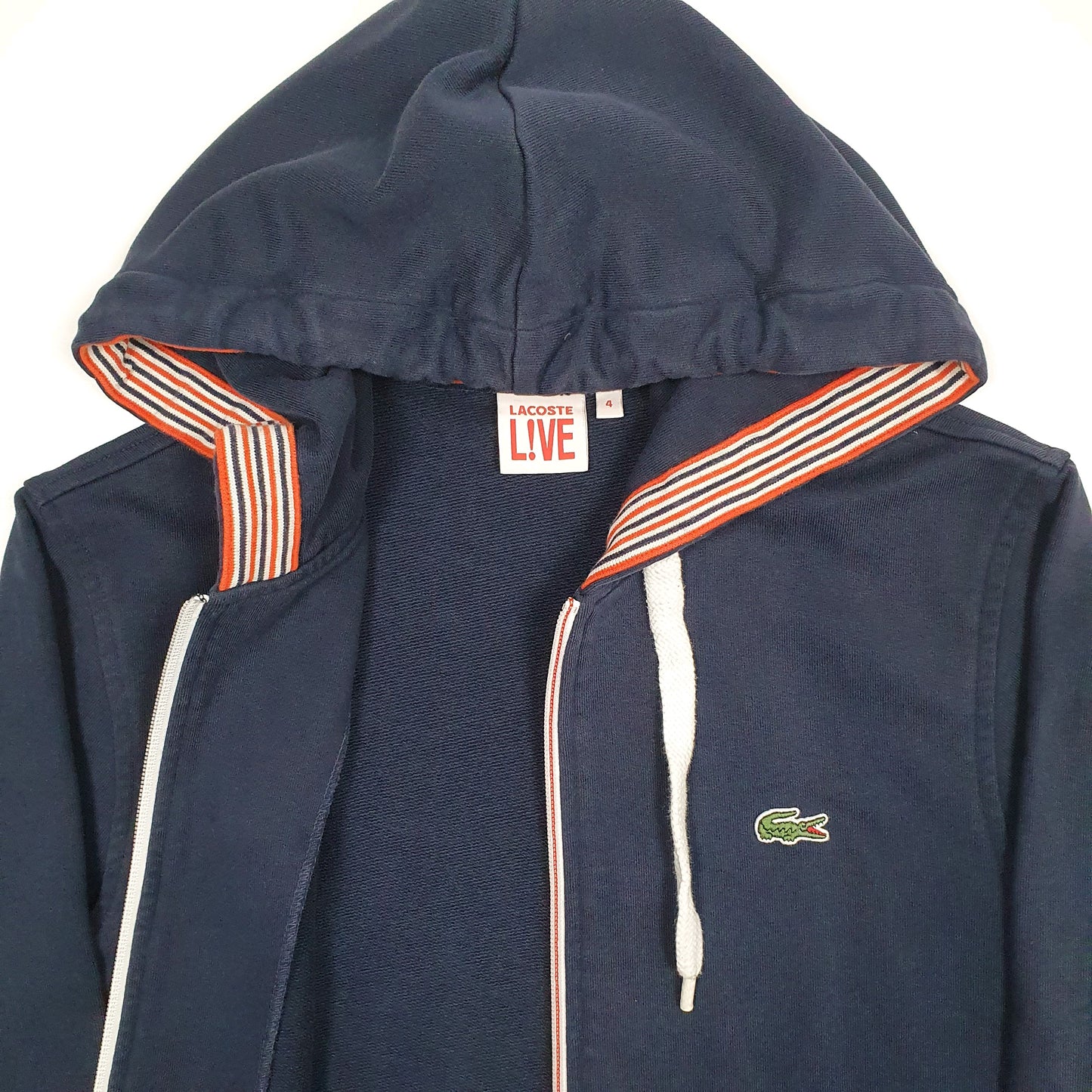 Mens Navy Lacoste Hoodie Full Zip Jumper
