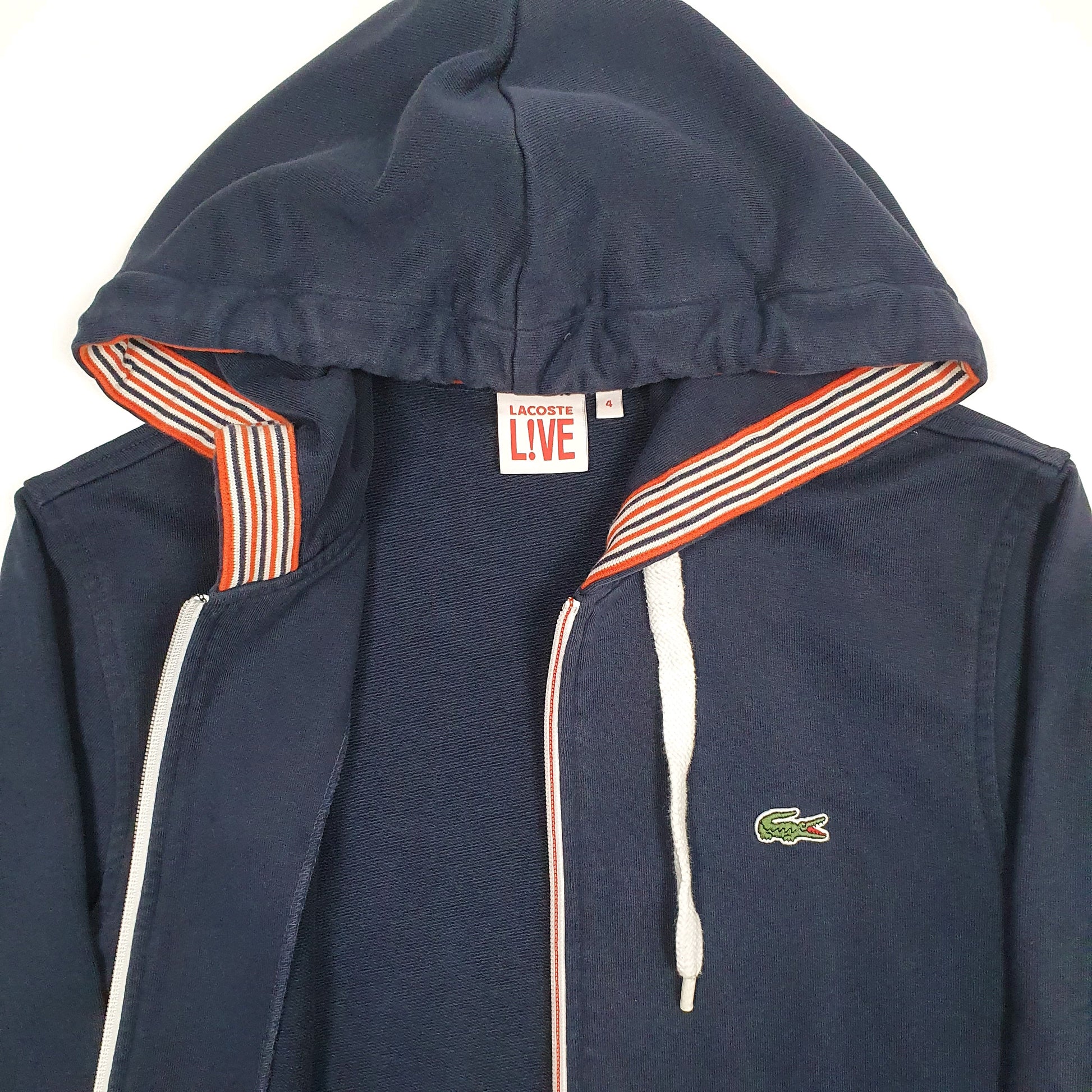 Mens Navy Lacoste Hoodie Full Zip Jumper