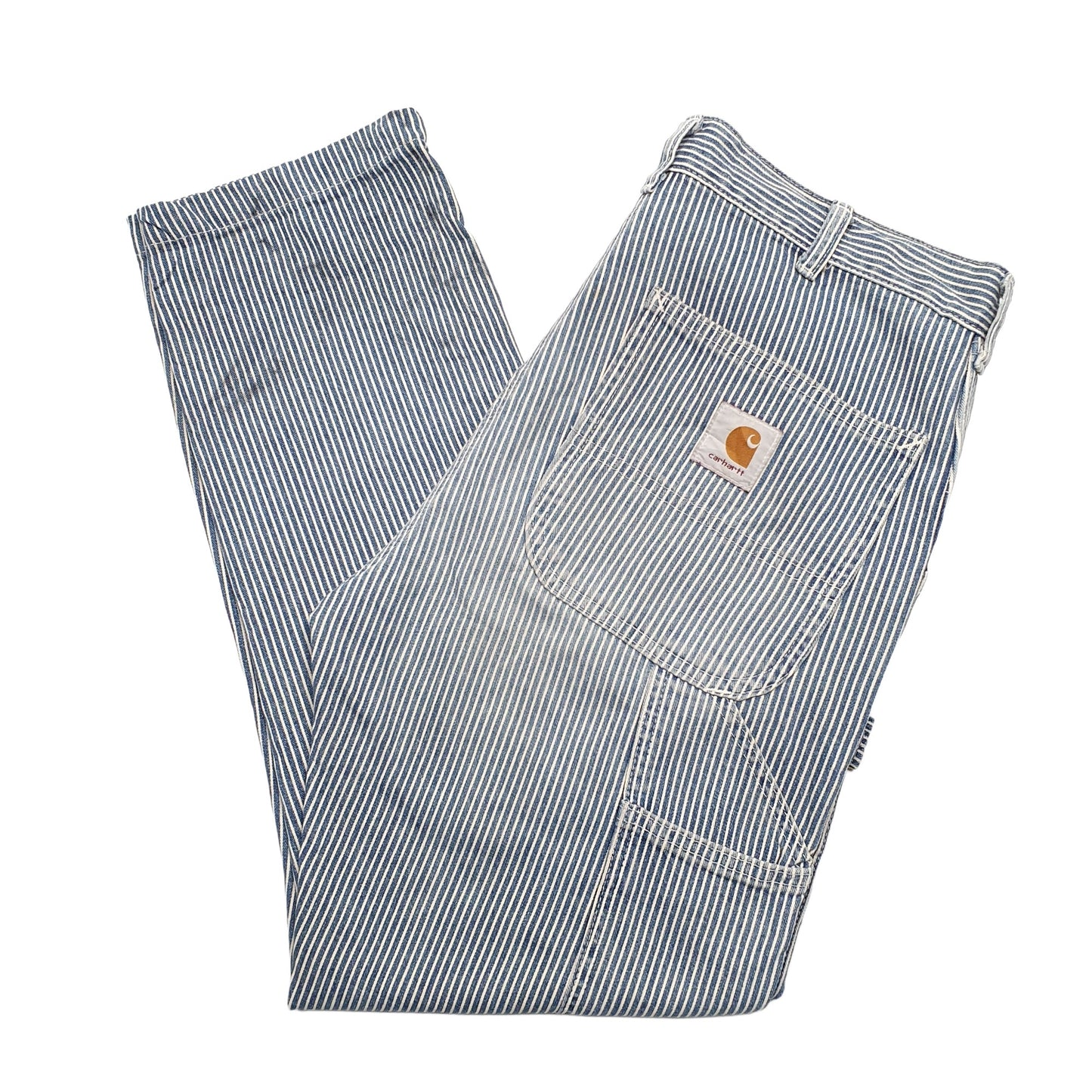 Womens Navy Carhartt Railroad Hickory Carpenter Trousers