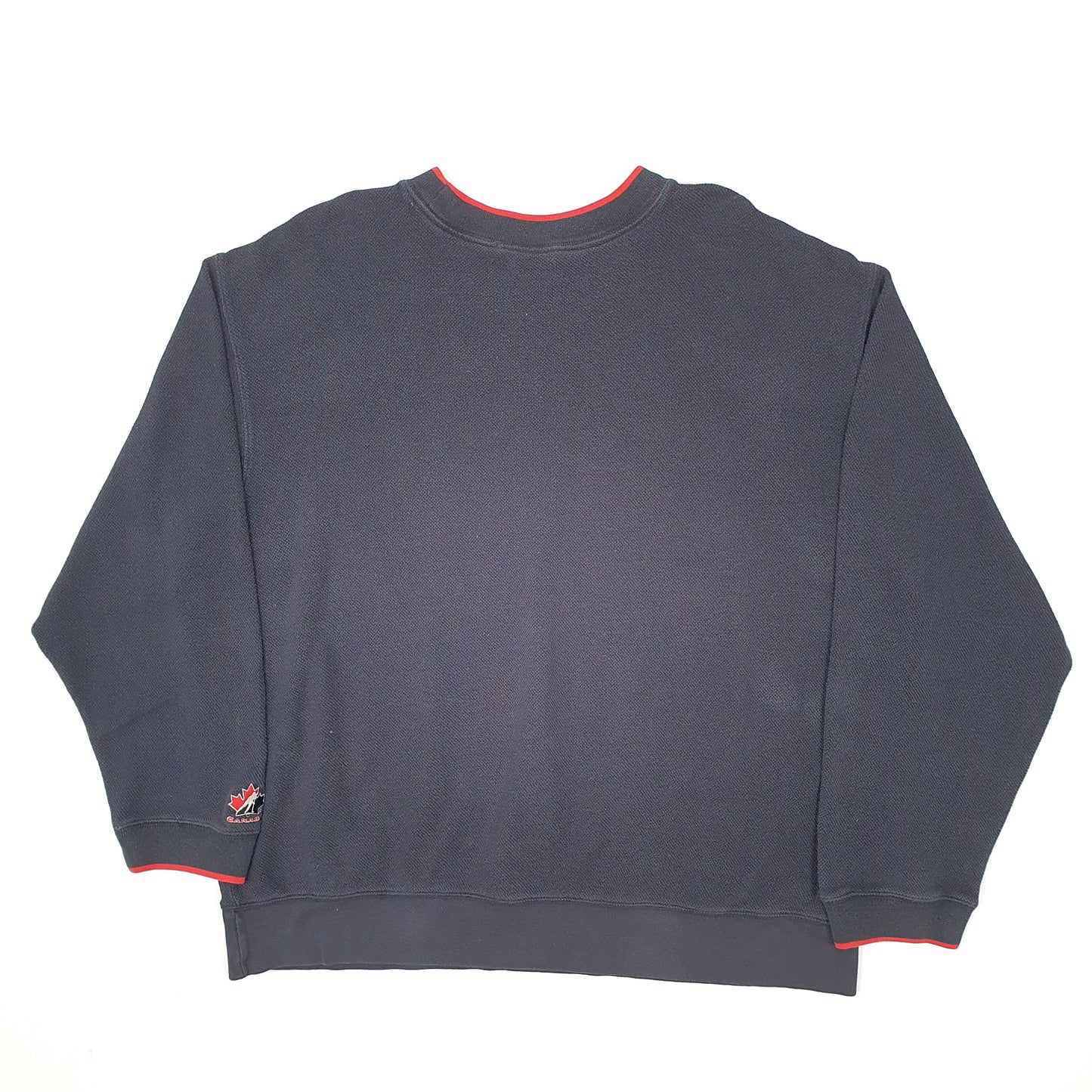 Mens Navy Nike Vintage 1990s Y2K Team Canada Ice Hockey Olympics Crewneck Jumper