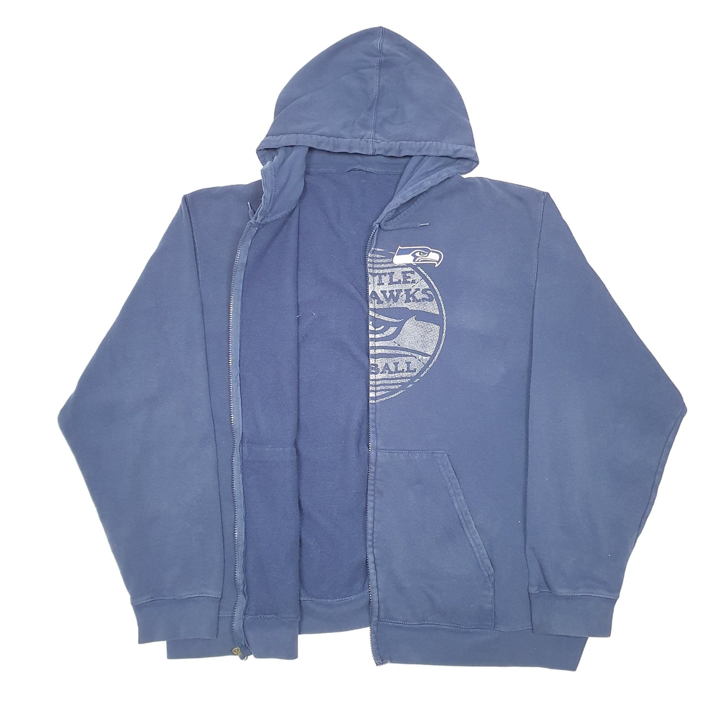 Mens Navy NFL Seattle Seahawks Football Hoodie Full Zip Jumper