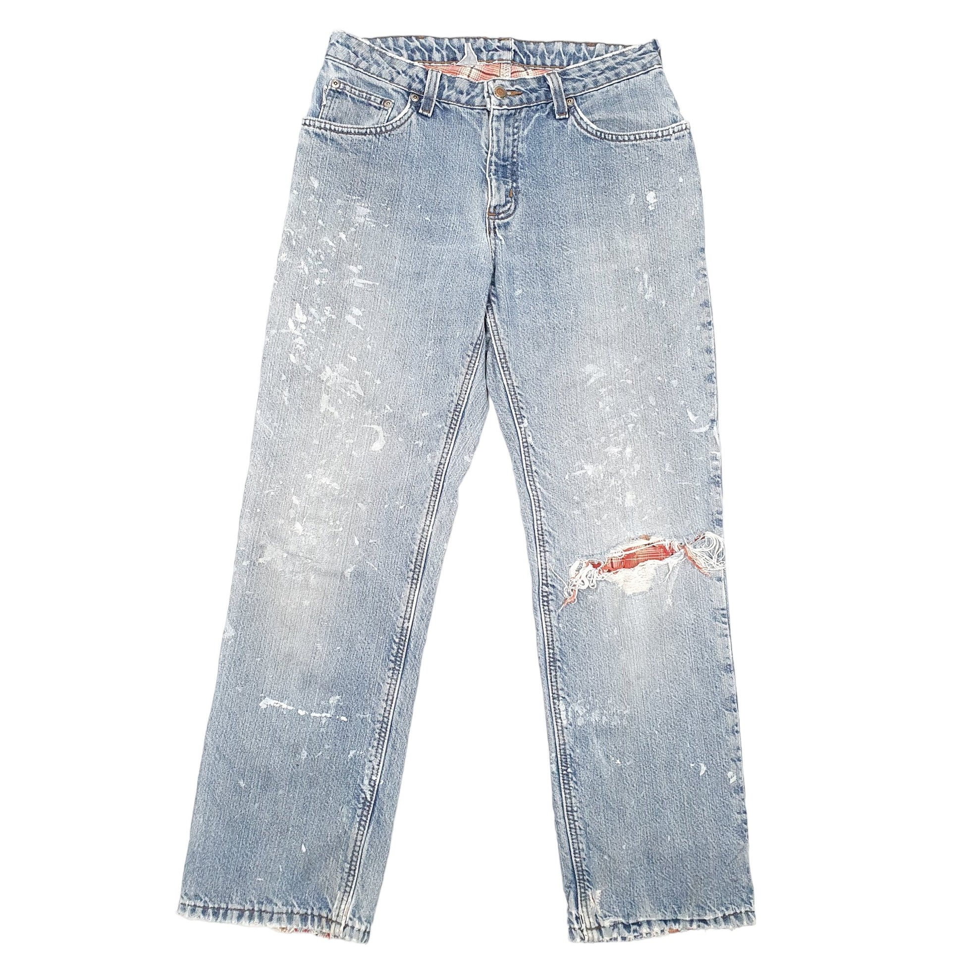 Mens Blue Carhartt Cotton Lined Insulated Casual JeansW30 L31