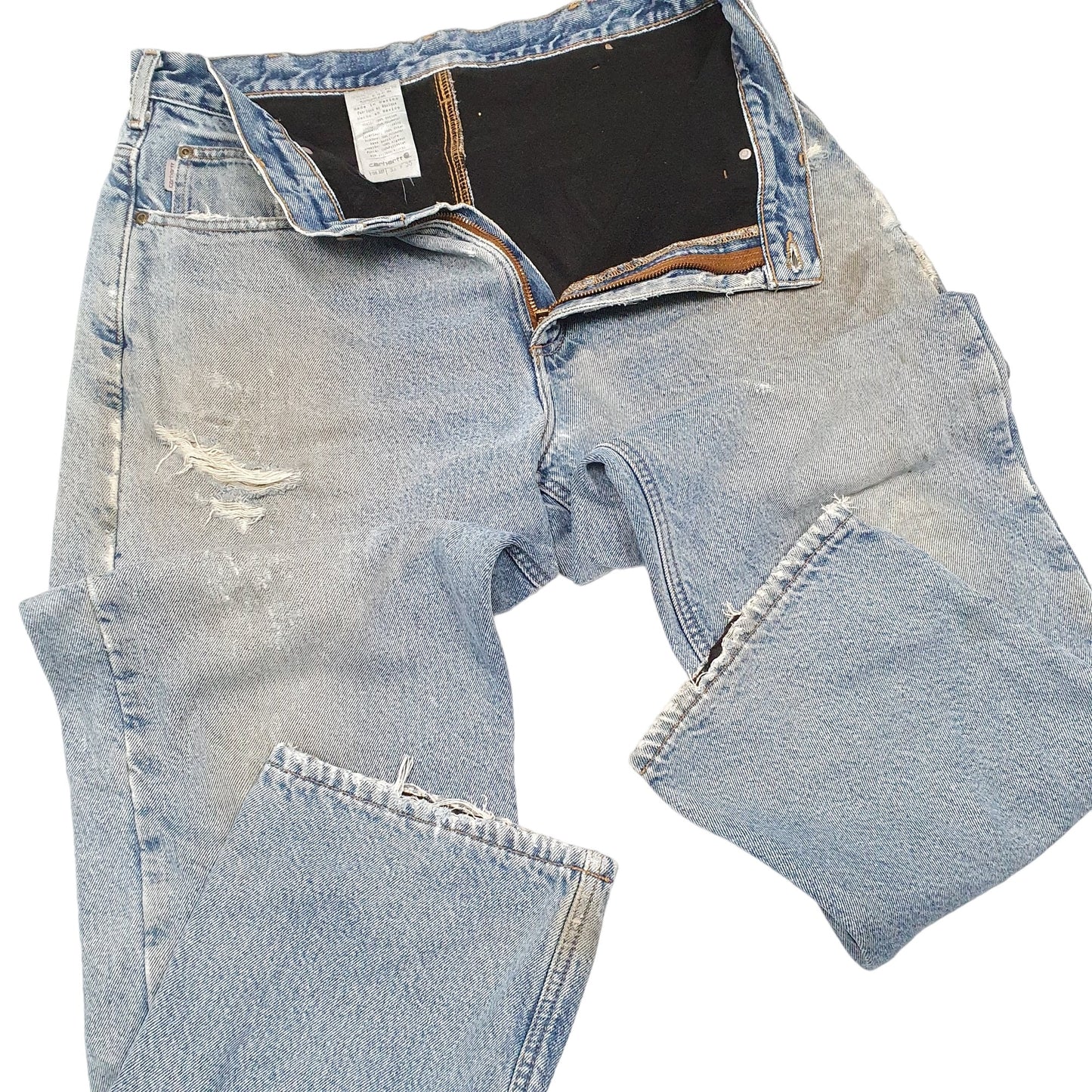 Mens Blue Carhartt Polyester lined Insulated B155 JeansW36 L30