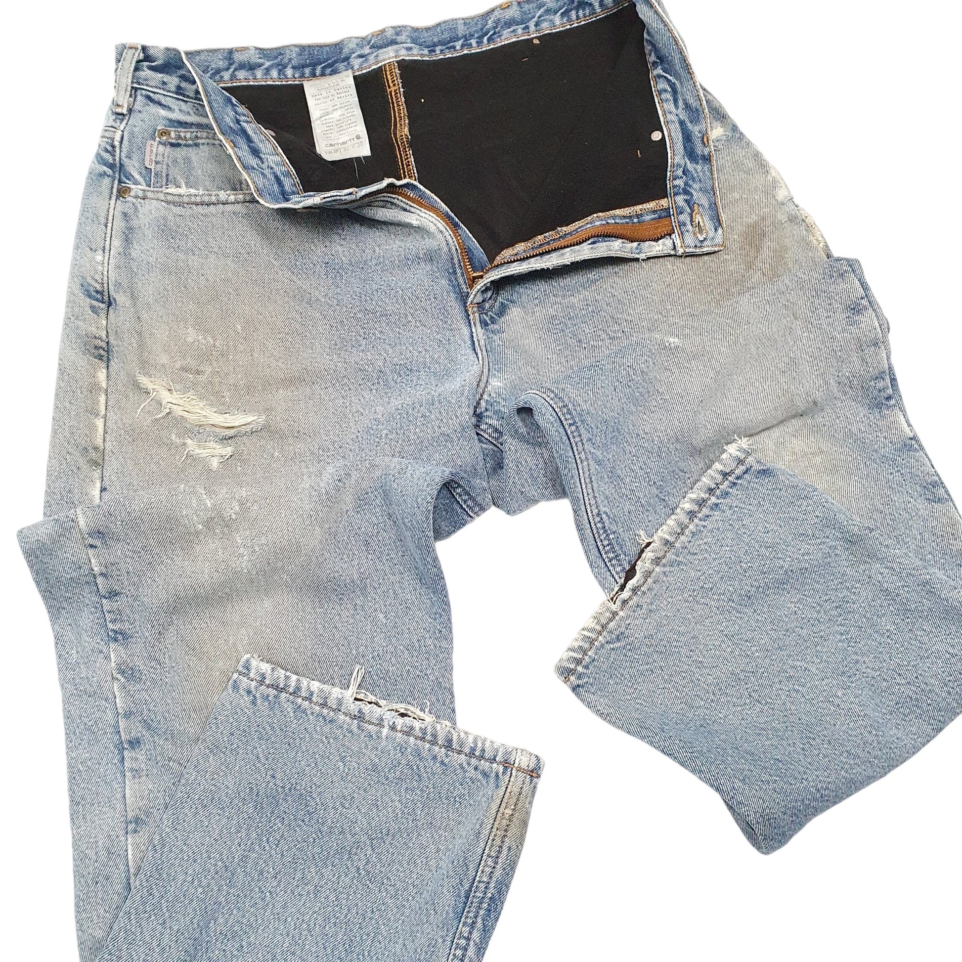 Mens Blue Carhartt Polyester lined Insulated B155 JeansW36 L30