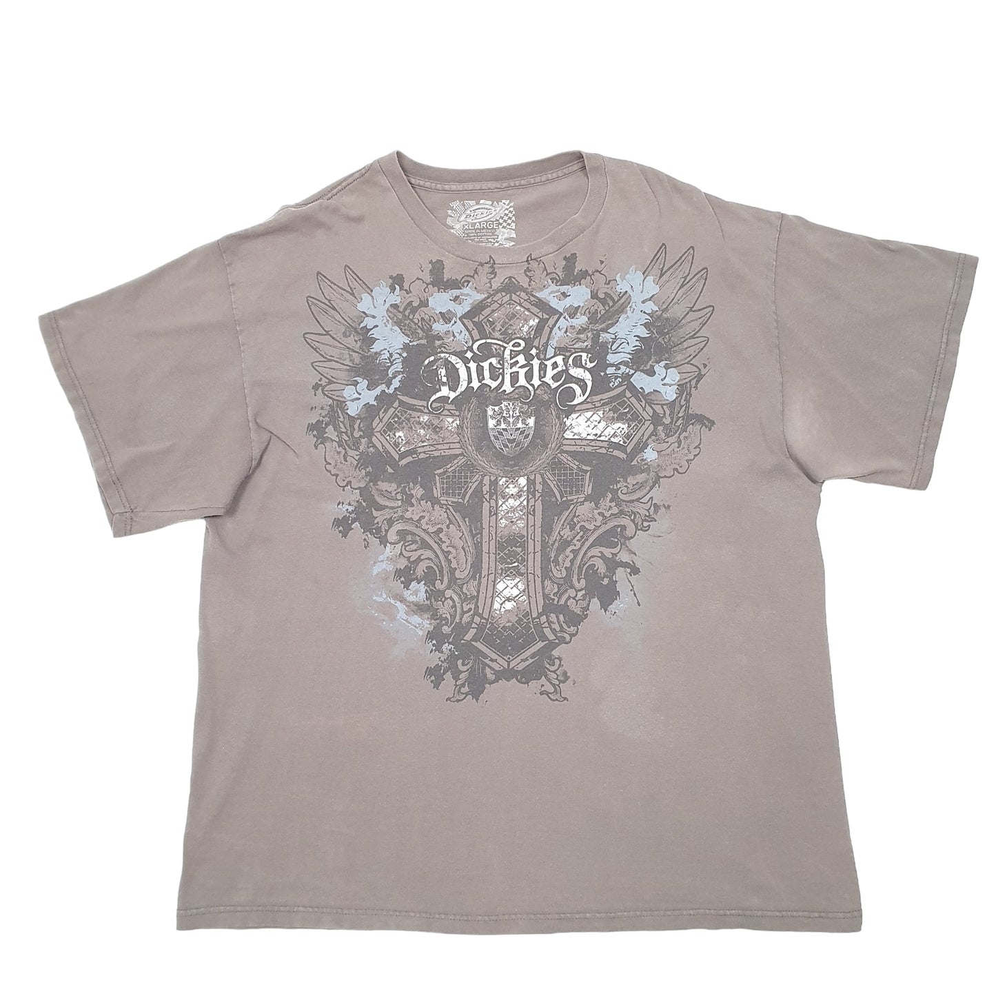 Mens Grey Dickies Cross Workwear Short Sleeve T Shirt