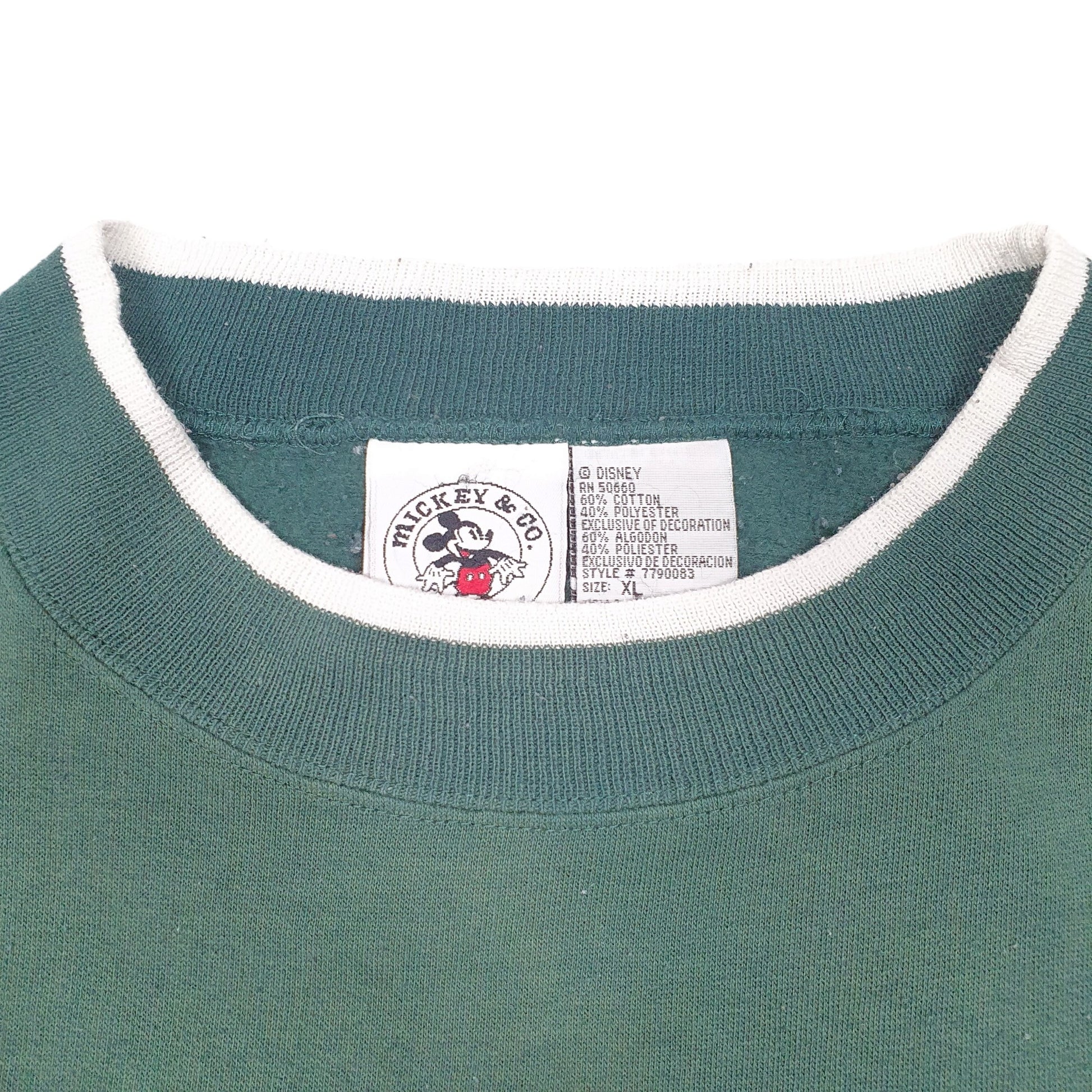 Mens Green Disney Mickey Mouse Shining Star Crewneck Jumper