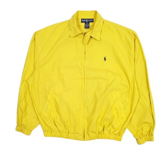 Mens Yellow Polo Ralph Lauren Vintage 1990s Lightweight Crewneck Coat