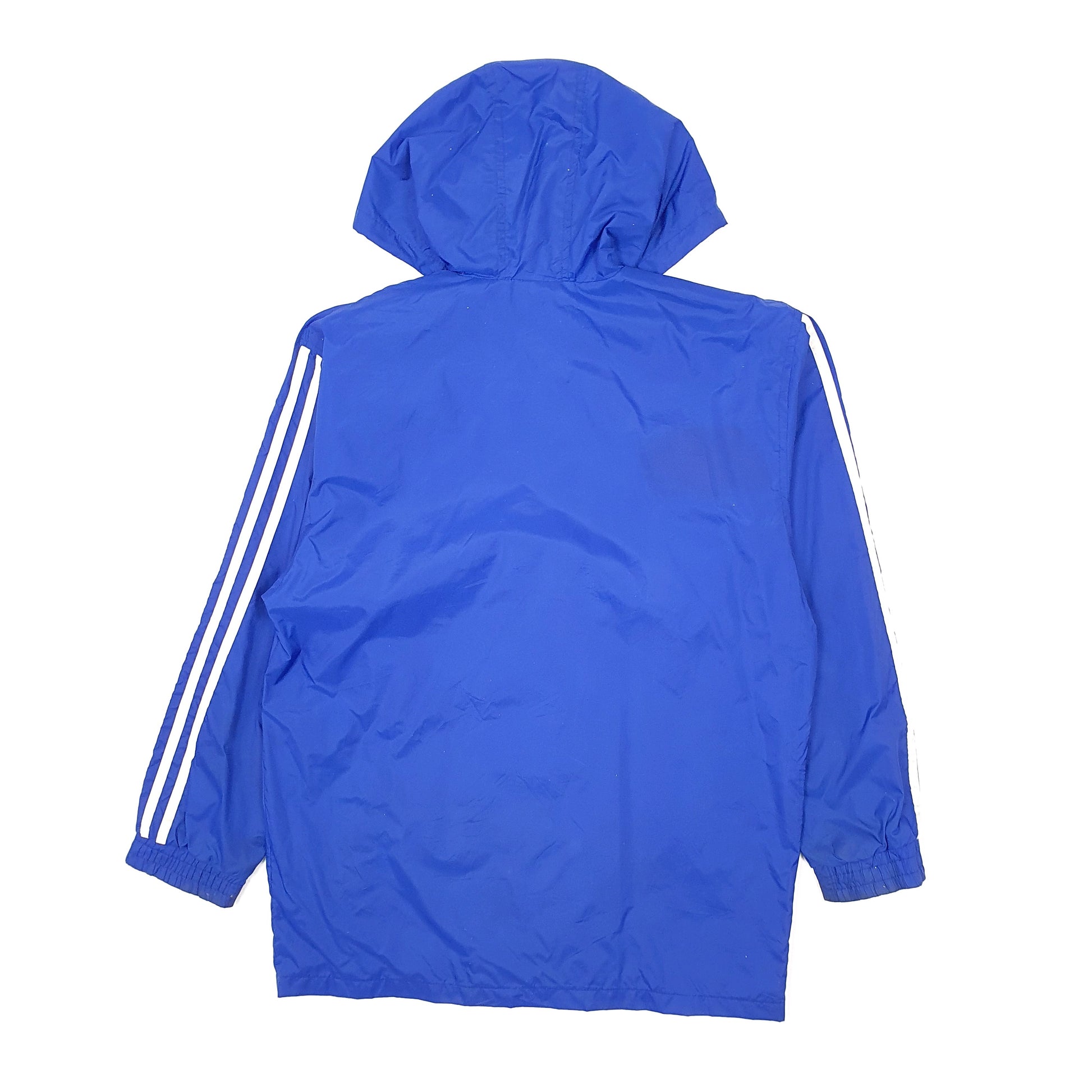 Mens Blue Adidas Vintage Hooded  Coat