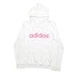 Womens White Adidas Spellout Hoodie Jumper