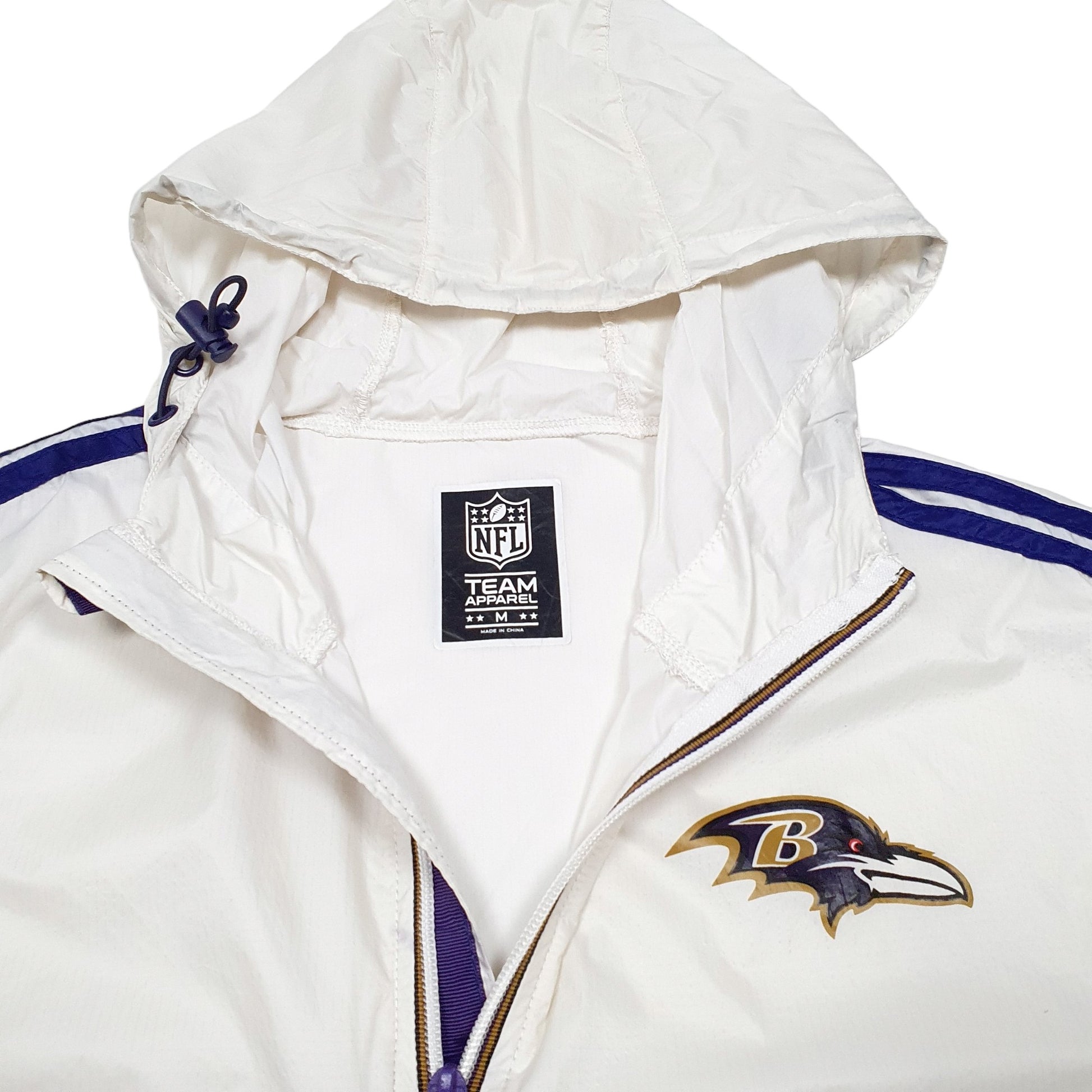 Mens Cream NFL Baltimore Ravens American Football Smock Windbreaker  Coat