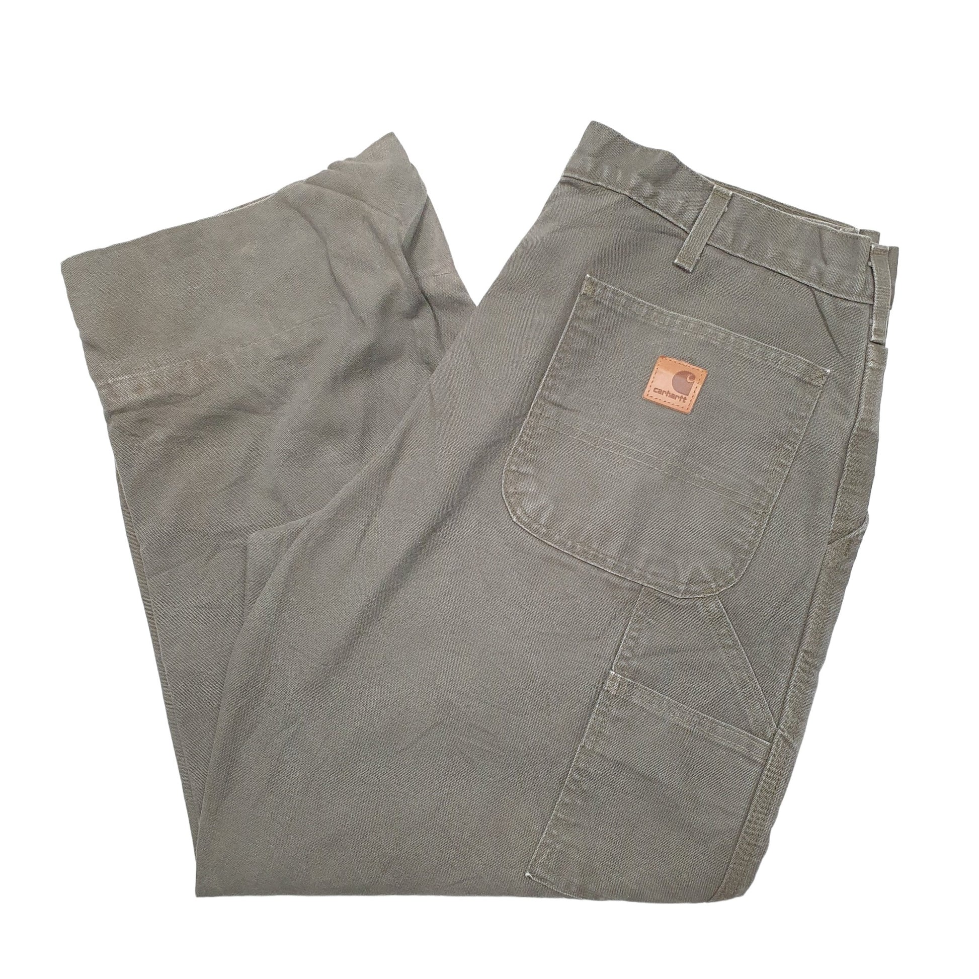 Mens Khaki Carhartt B111 Lined Thermal Carpenter Trousers