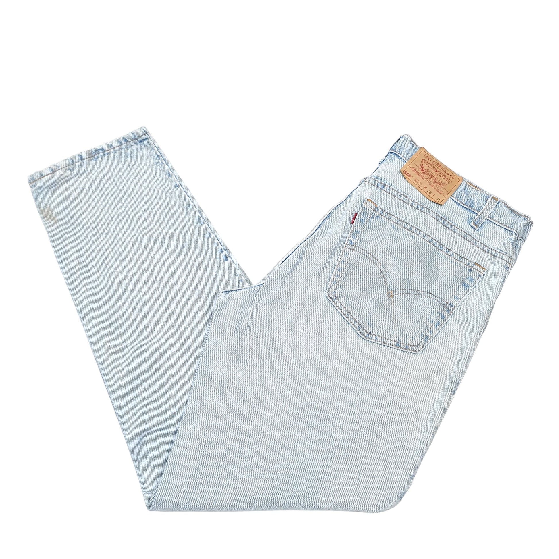 Mens Blue Levis Vintage Tapered Made In USA 550 JeansW38 L32