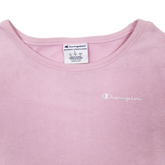 Mens Pink Champion Crop Top Crewneck Jumper