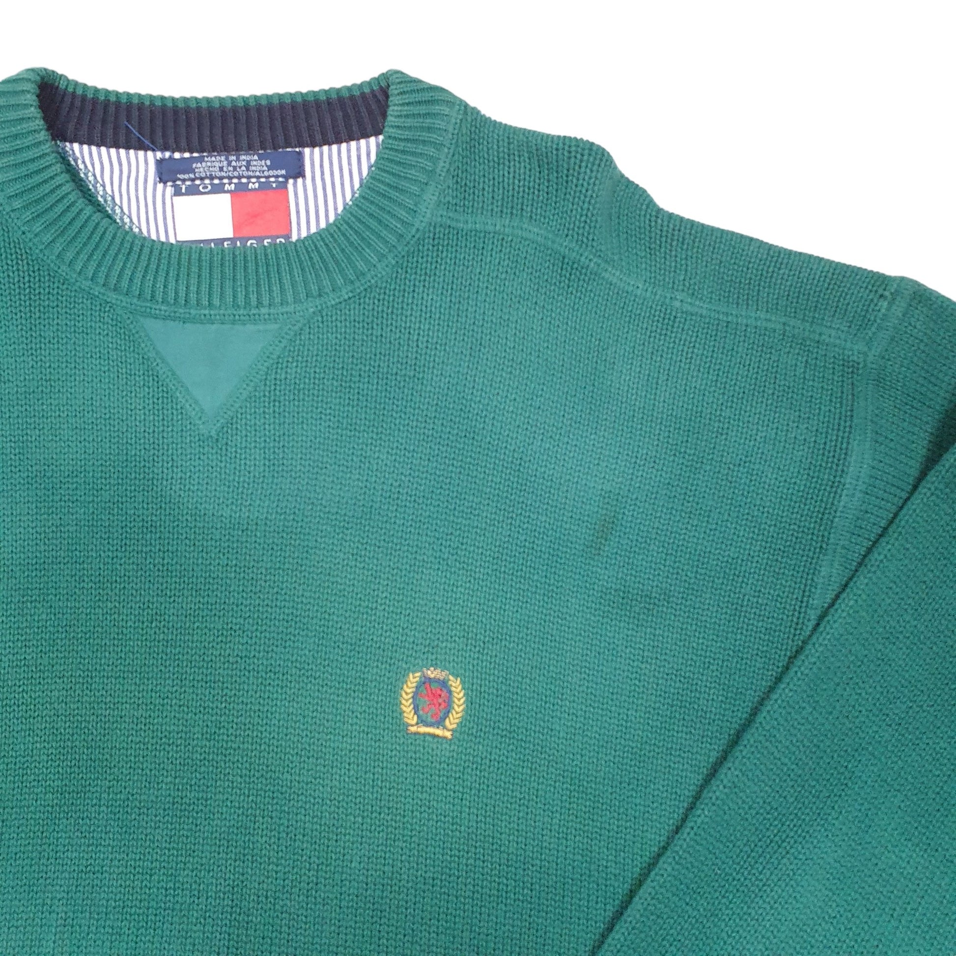 Mens Green Tommy Hilfiger Knit Crewneck Jumper