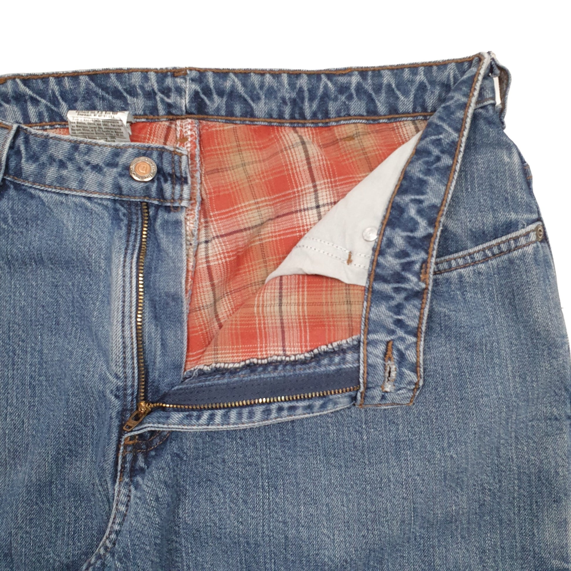 Womens Blue Carhartt WB172 Lined Thermal Winter Casual JeansW34 L32