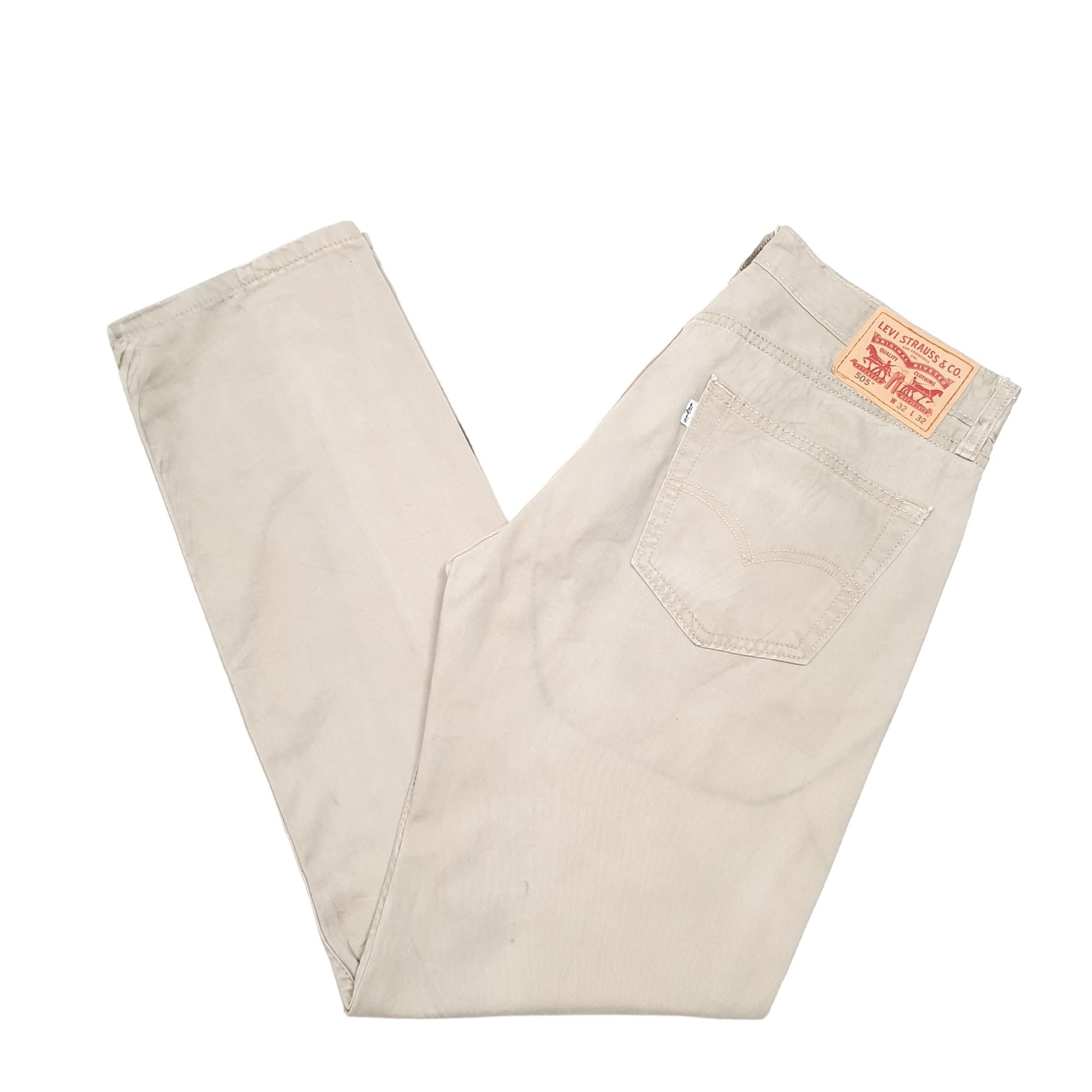 Mens Beige Levis 505 Chino Trousers