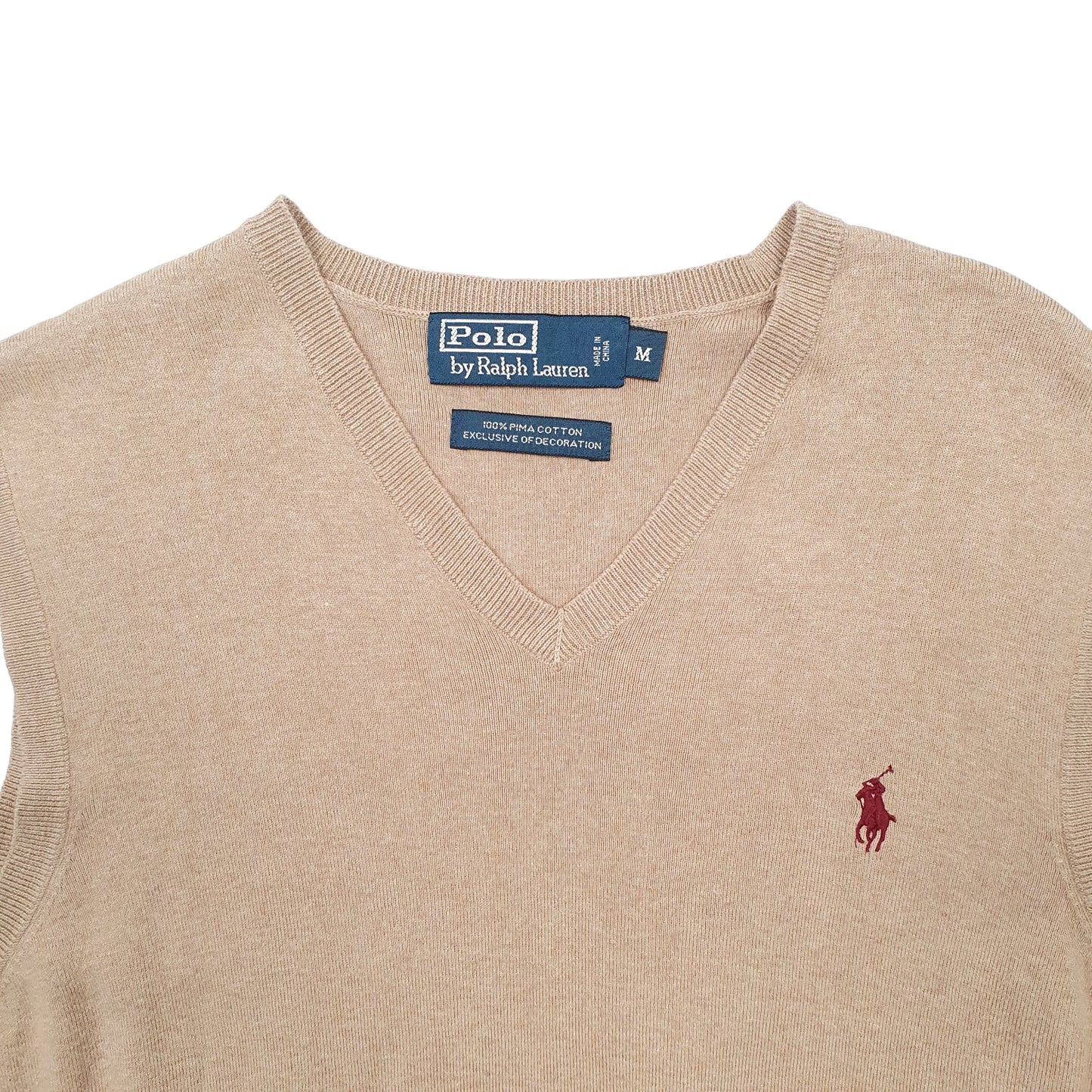 Mens Beige Polo Ralph Lauren Sleeveless Vest Jumper