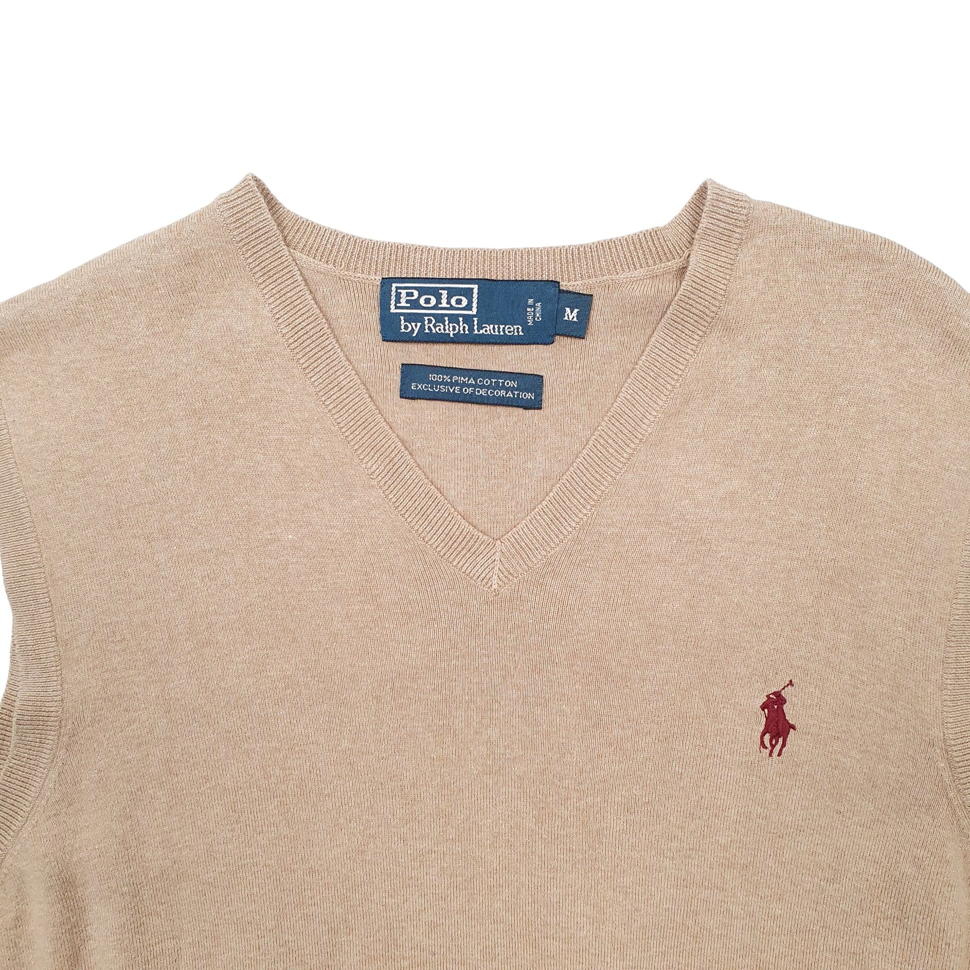 Mens Beige Polo Ralph Lauren Sleeveless Vest Jumper