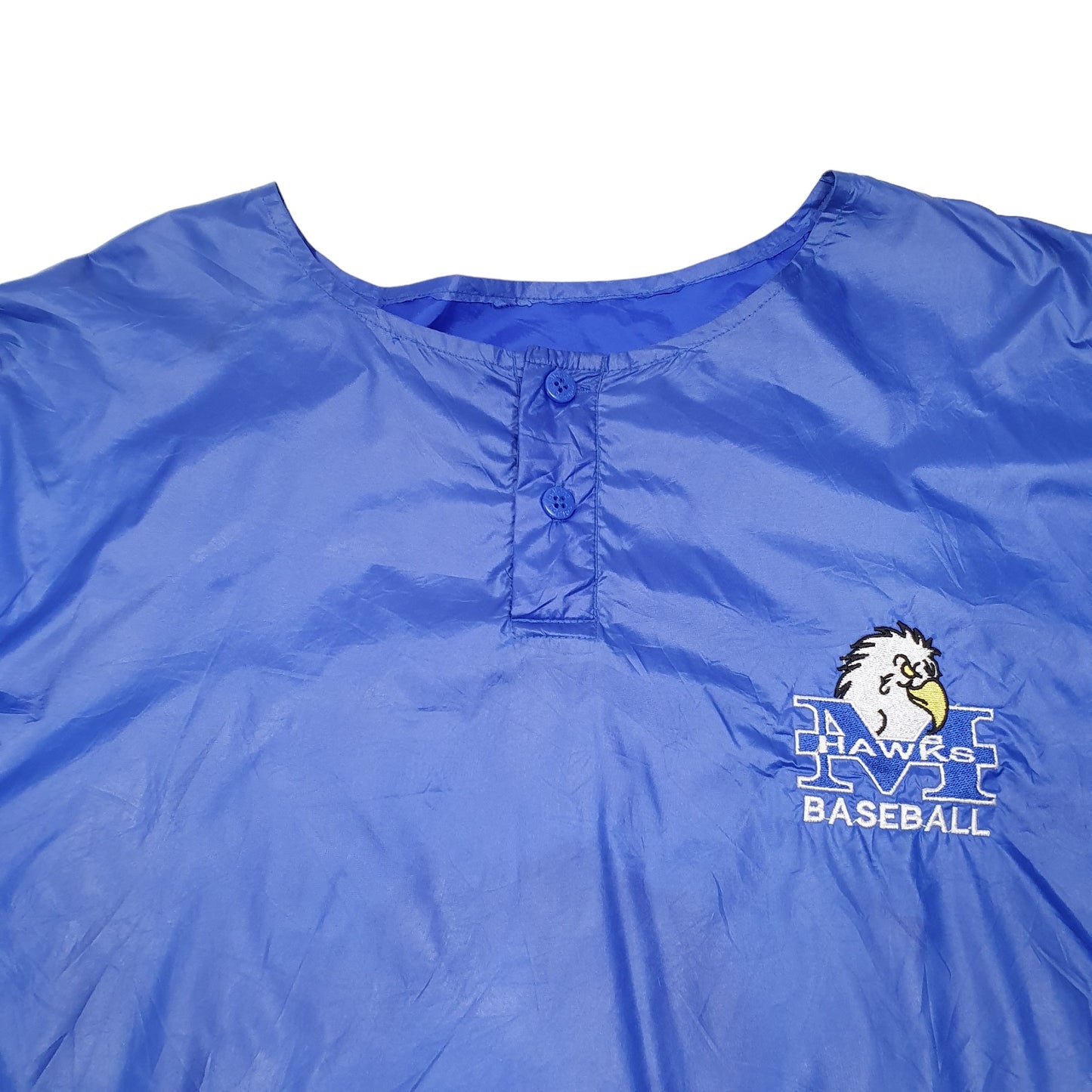Mens Blue Fila Vintage Team Hawks Baseball Smock Pop Over  Coat