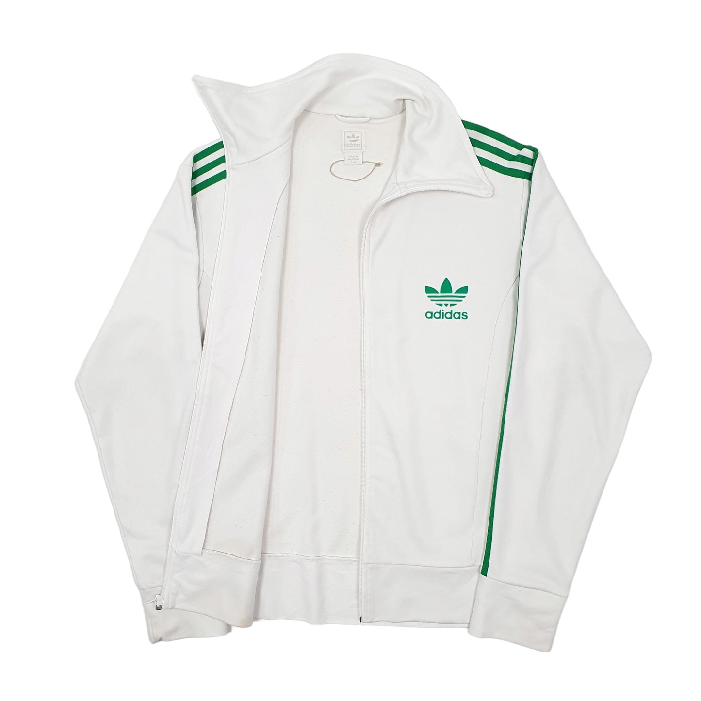 Mens White Adidas Originals  Full Zip Jumper