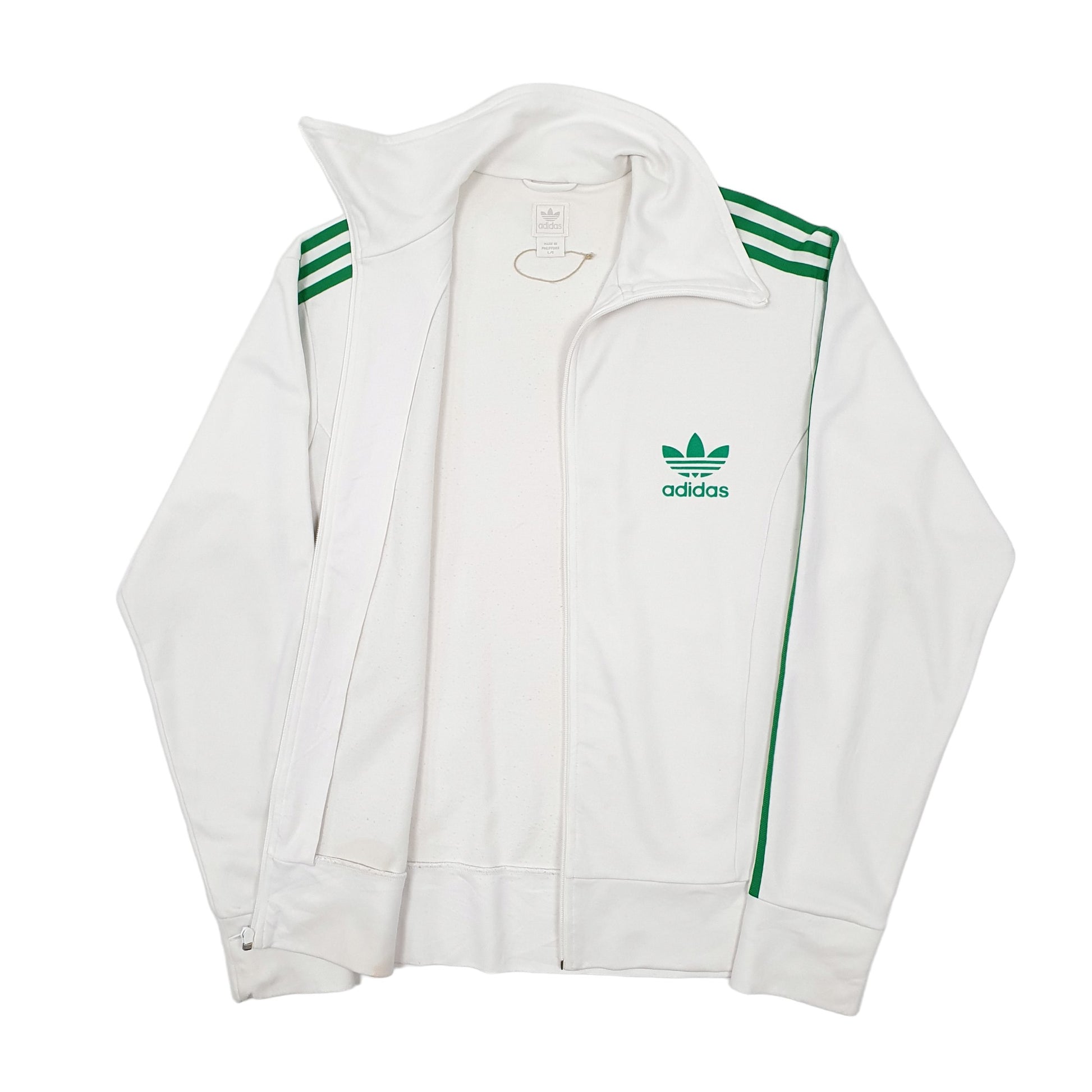 Mens White Adidas Originals  Full Zip Jumper