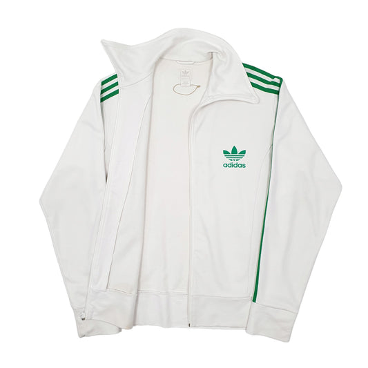 Mens White Adidas Originals  Full Zip Jumper