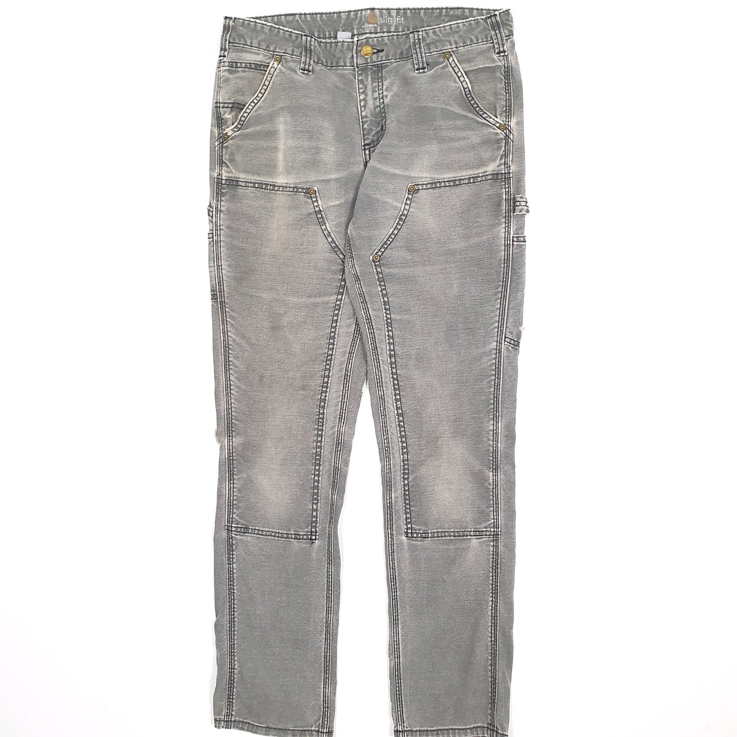 Womens Grey Carhartt Double Knee Carpenter Trousers