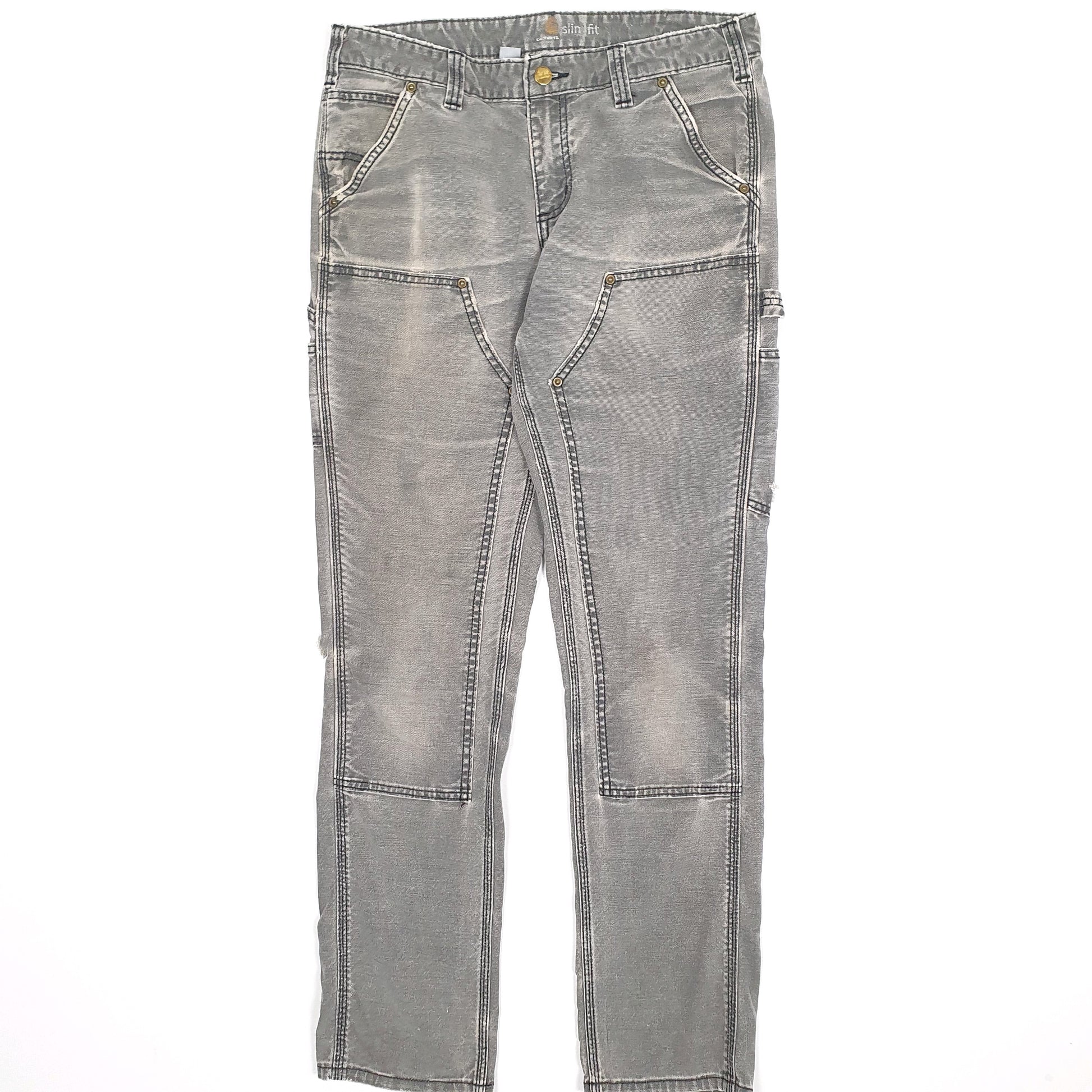 Womens Grey Carhartt Double Knee Carpenter Trousers