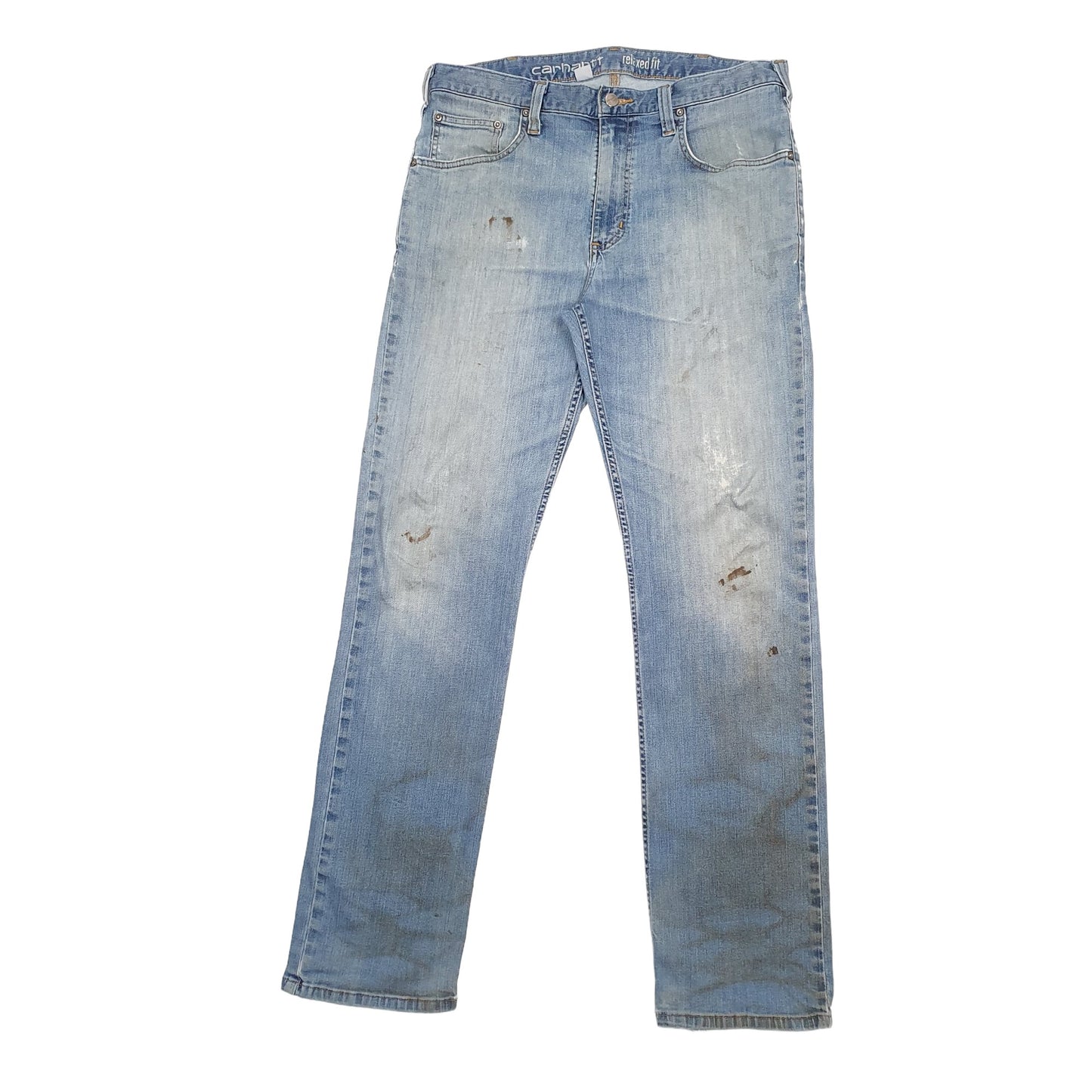 Mens Blue Carhartt Carpenter Relaxed JeansW34 L32