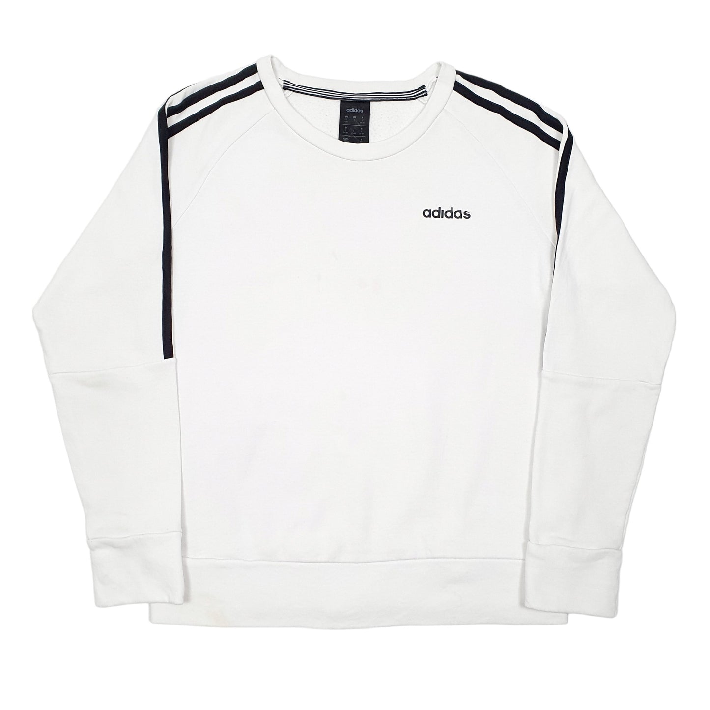 Womens White Adidas  Crewneck Jumper