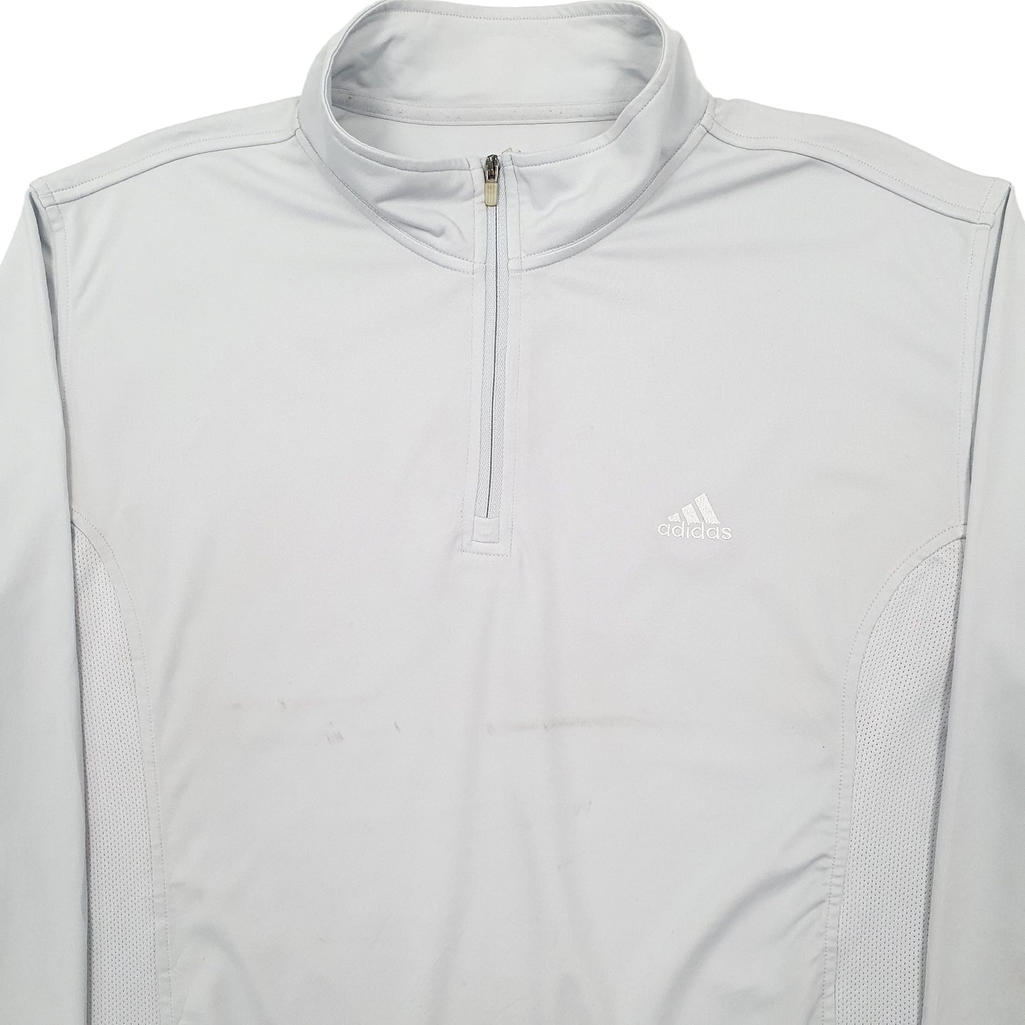 Mens Grey Adidas Running Active Quarter Zip Jumper