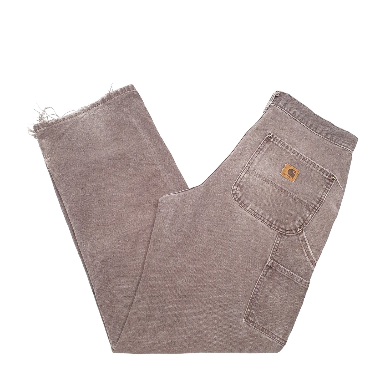 Mens Brown Carhartt B136 Double Knee Carpenter Trousers