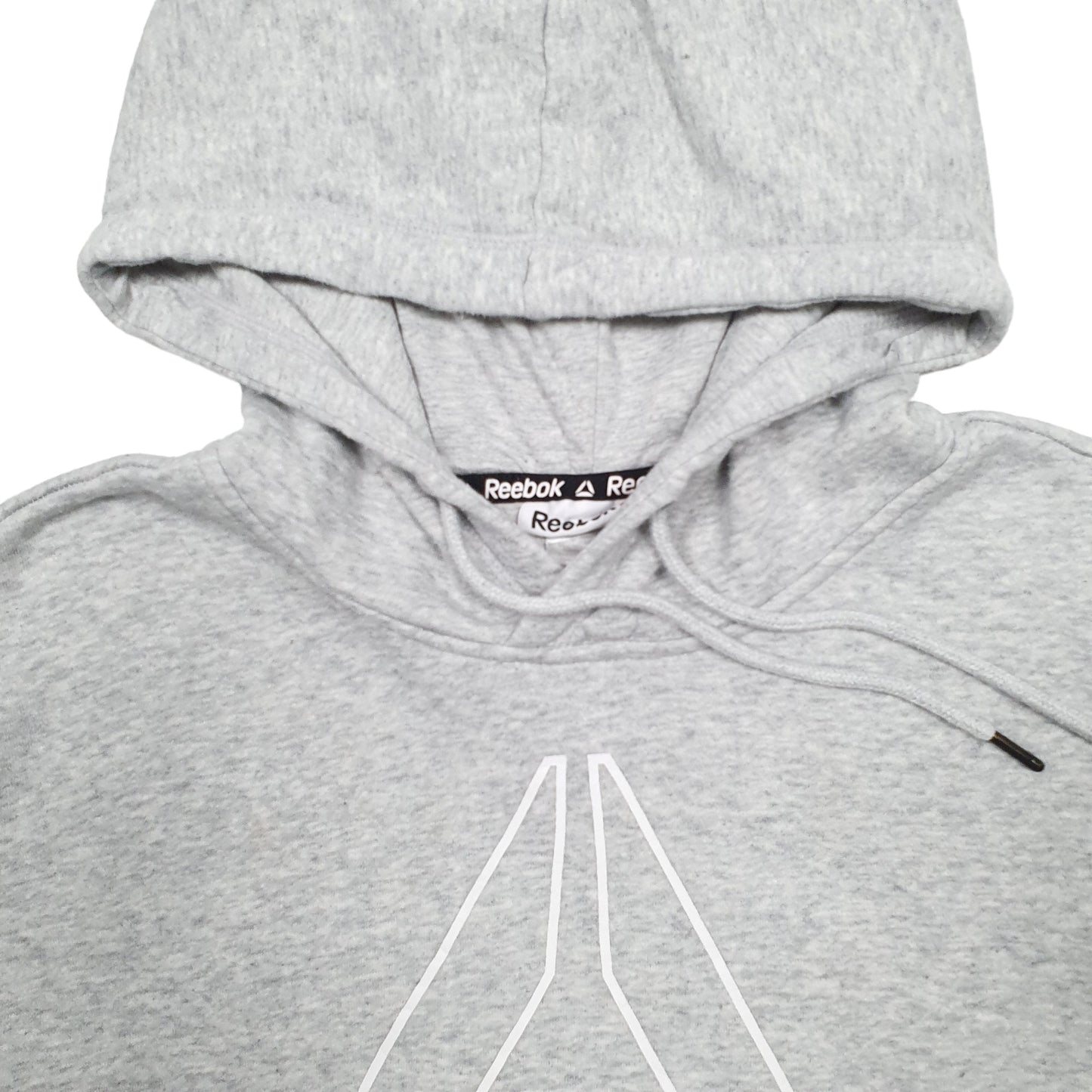 Mens Grey Reebok Spellout Hoodie Jumper