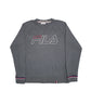 Mens Grey Fila Spellout Crewneck Jumper