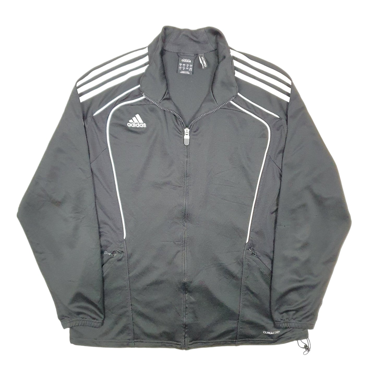 Womens Black Adidas Clima Cool Active Gym Workout Full Zip Jumper