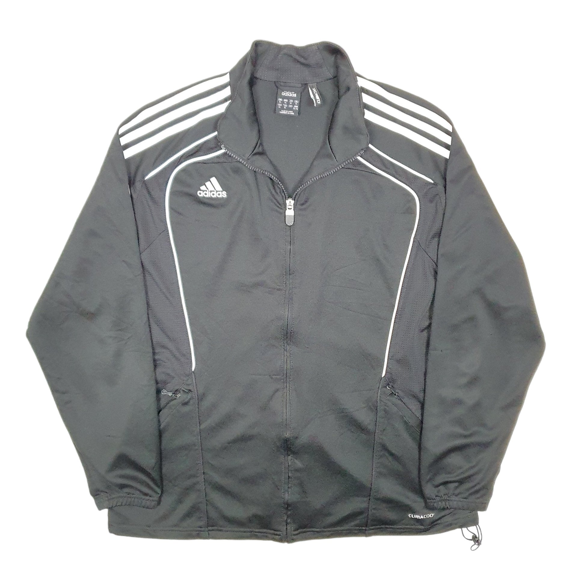 Womens Black Adidas Clima Cool Active Gym Workout Full Zip Jumper