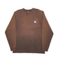 Mens Brown Carhartt  Long Sleeve T Shirt
