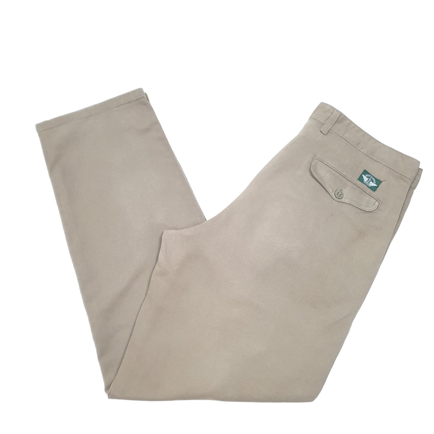 Mens Beige Dockers Light Weight Double Pleated Corduroy Trousers