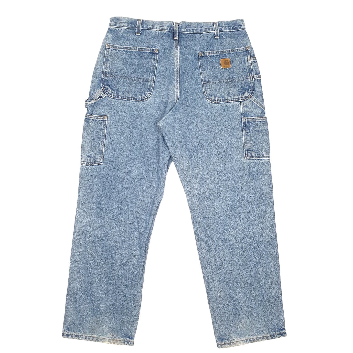 Mens Blue Carhartt Carpenter Dungaree Fit Cotton Lined B236 JeansW36 L30