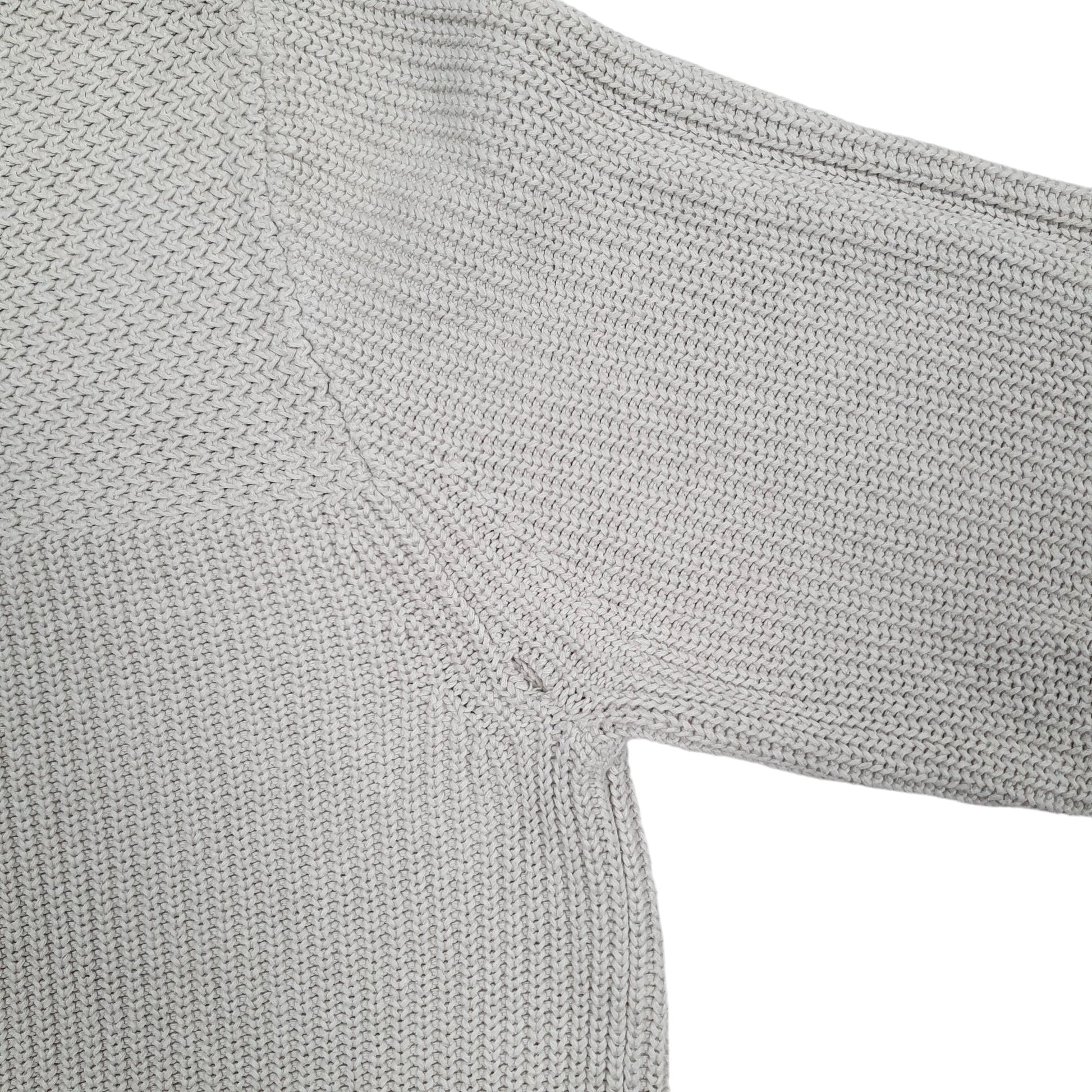 Mens Grey Farah Chunky Knit Crewneck Jumper