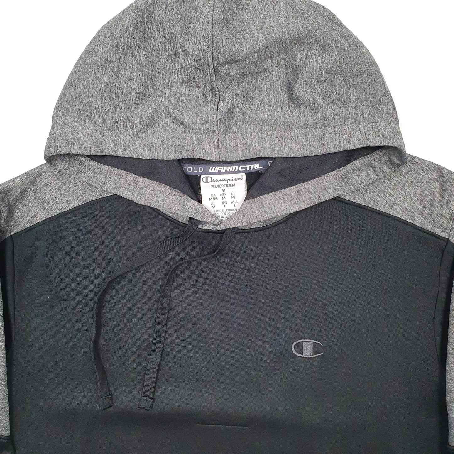 Mens Grey Champion Powertrain Active Hoodie Jumper