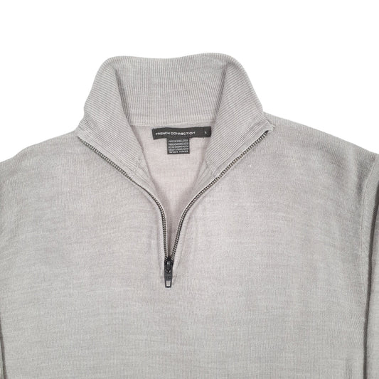 Mens Grey French Connection  Quarter Zip Jumper