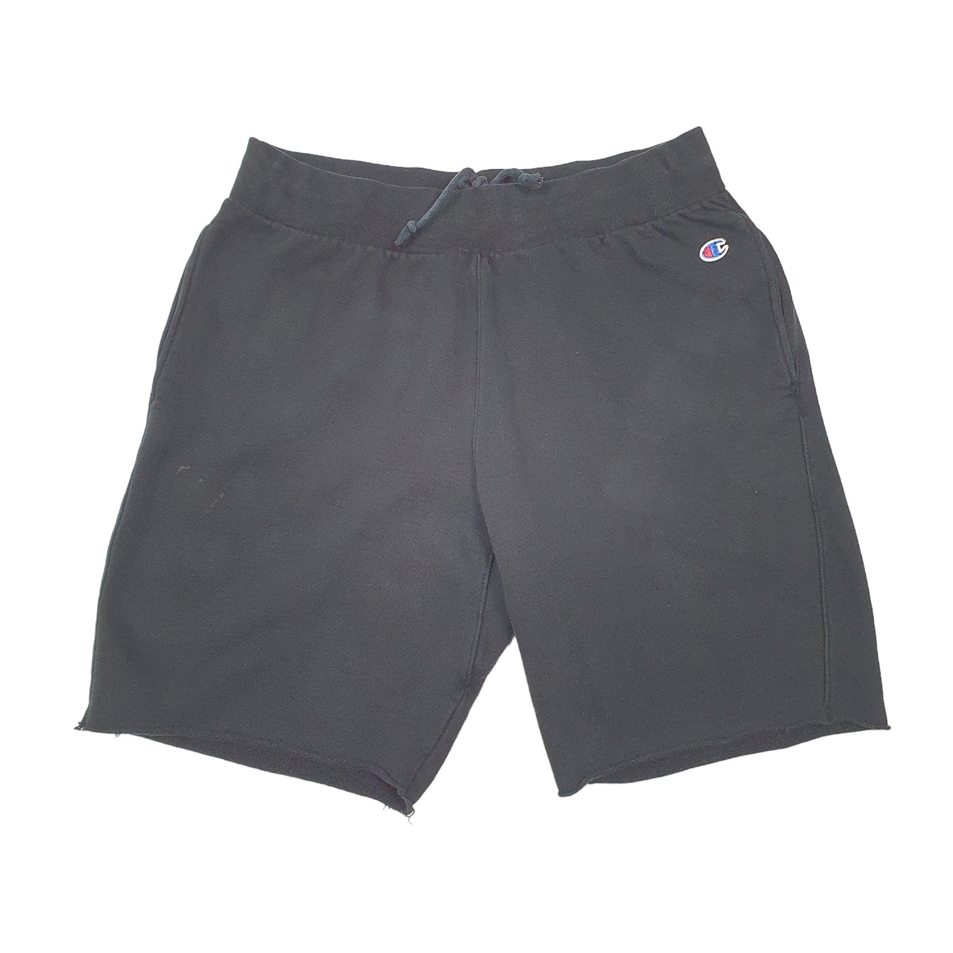 Mens Black Champion Reverse Weave Sweat Shorts
