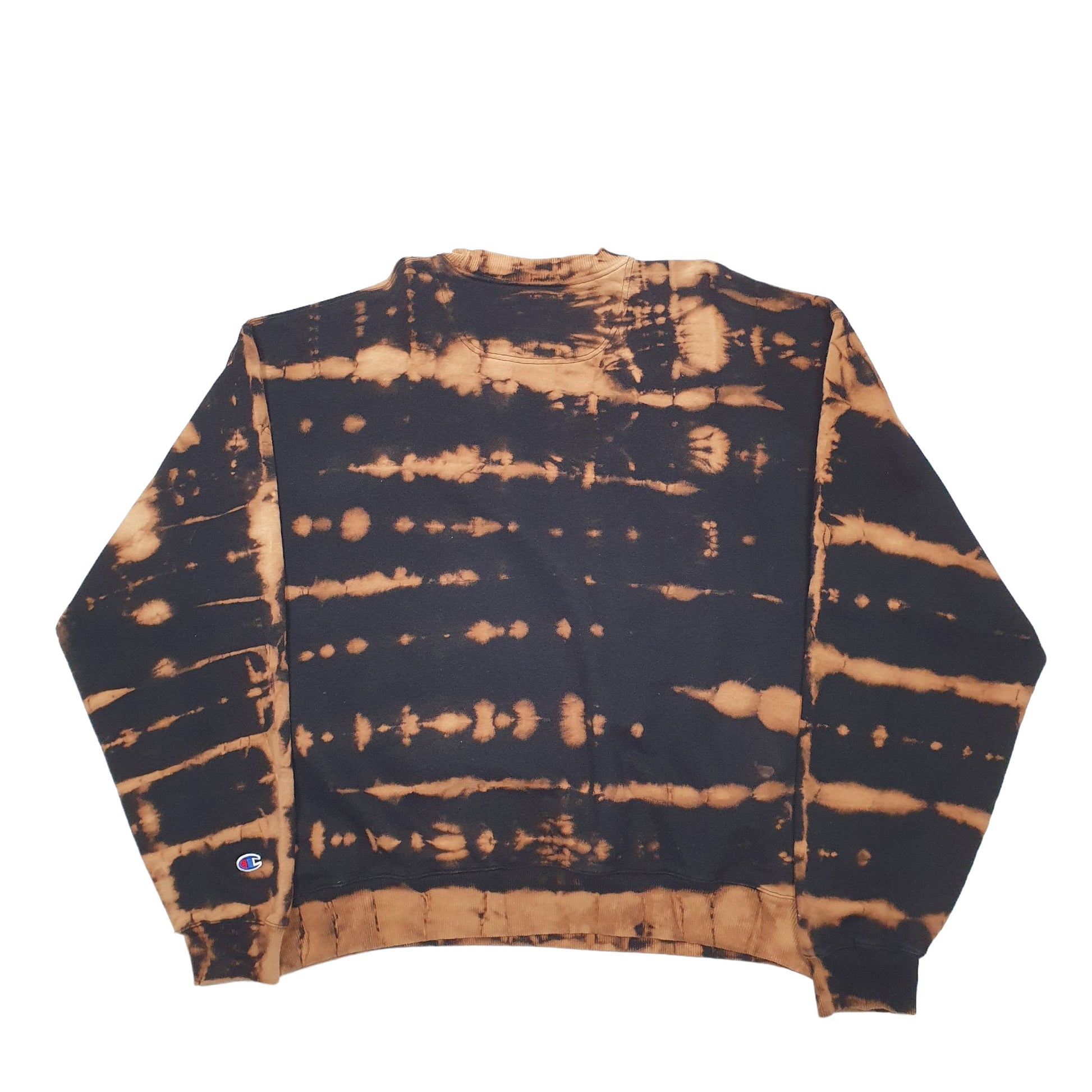 Mens Black Champion Tye Dye Crewneck Jumper