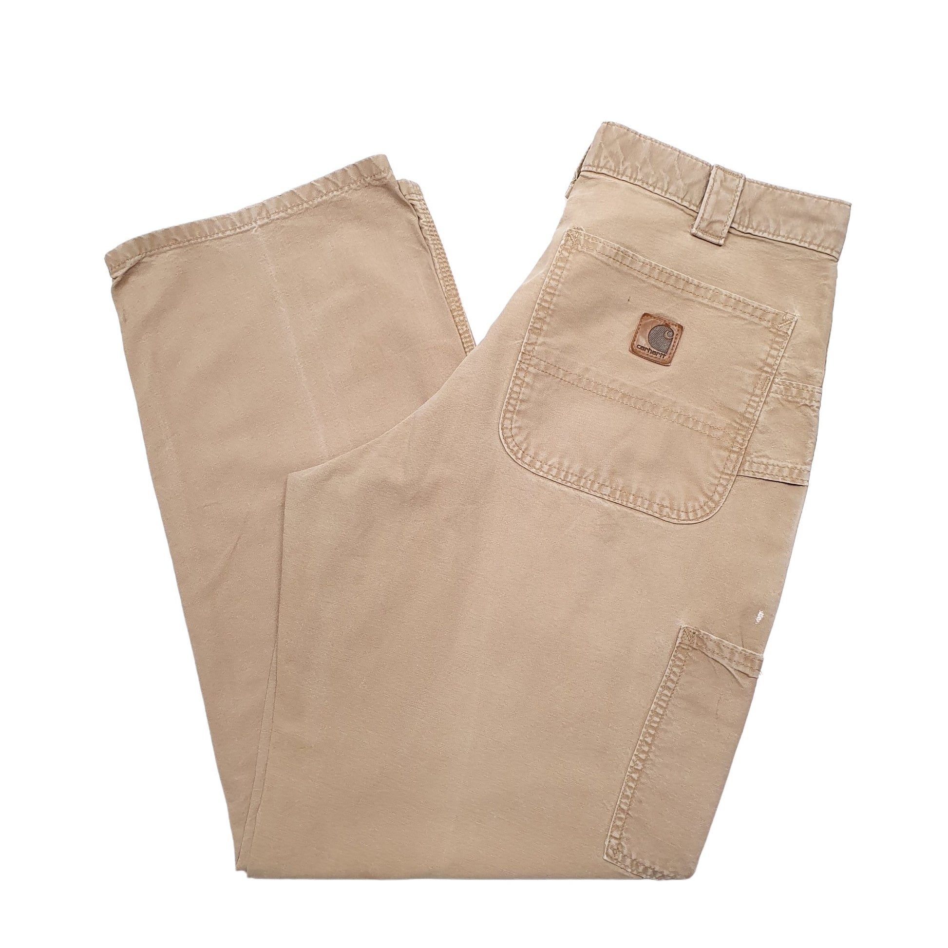 Mens Beige Carhartt B151 Carpenter Trousers
