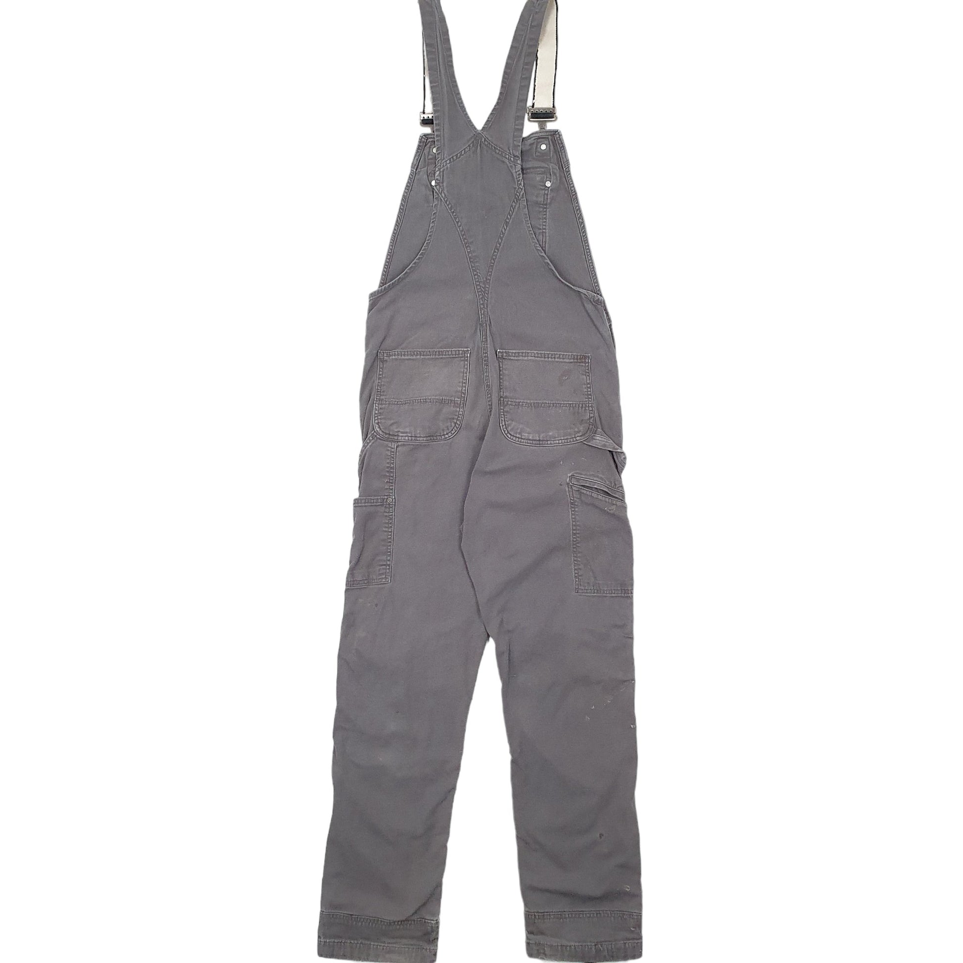 Mens Grey Carhartt Double Knee Carpenter Overalls Bib Dungaree Trousers