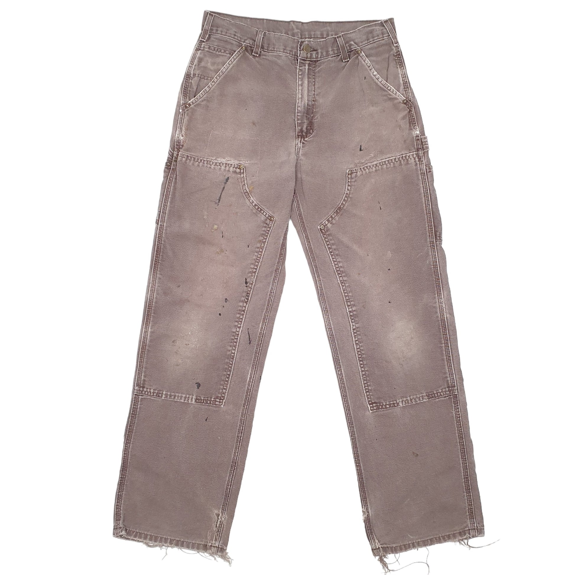 Mens Brown Carhartt B136 Double Knee Carpenter Trousers