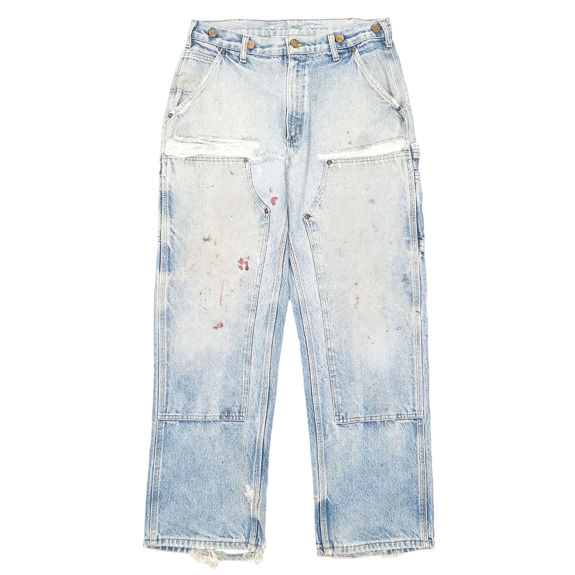 Mens Blue Carhartt Double Knee Riveted Carpenter JeansW32 L30